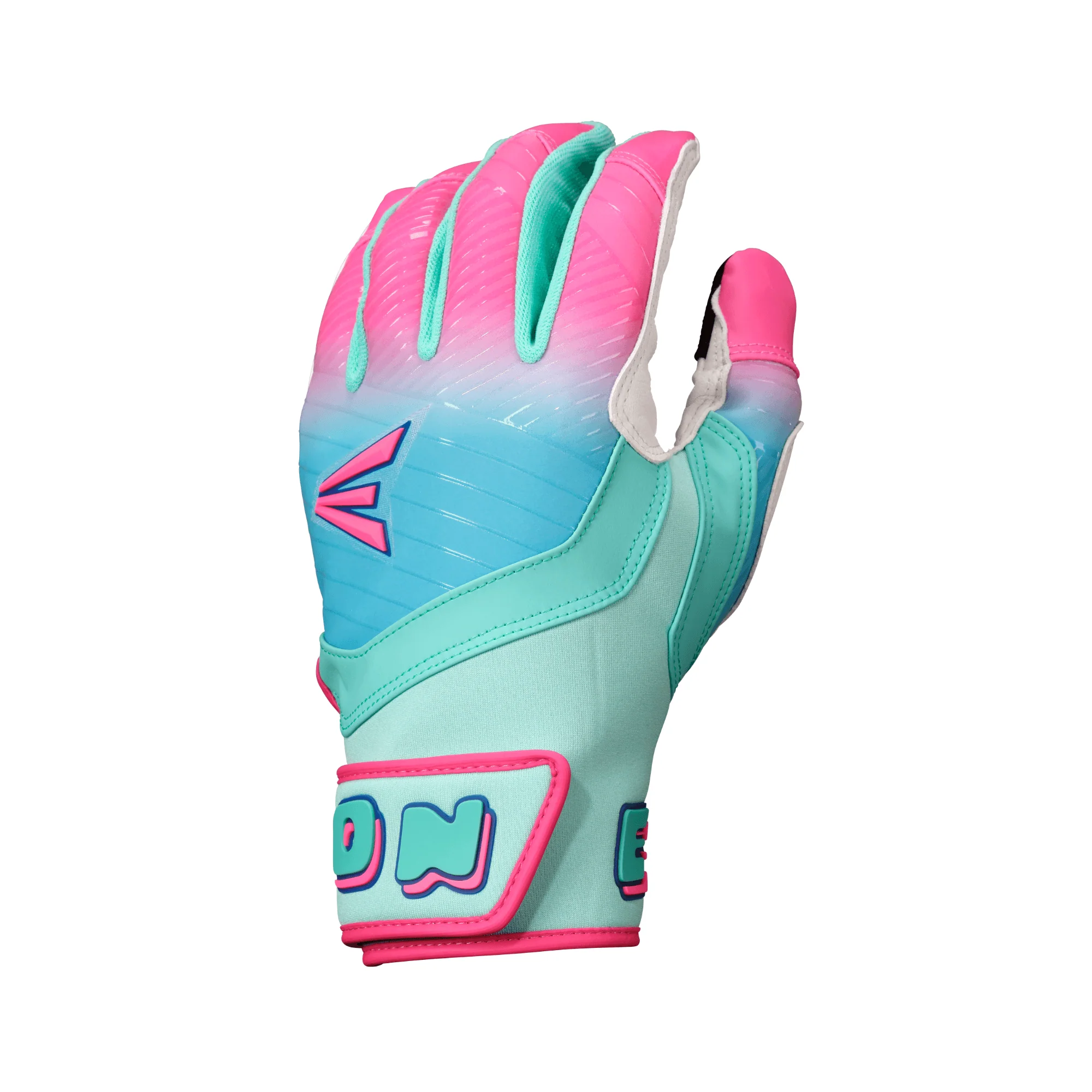 Easton Walk-Off Ethos Youth Batting Gloves - Aqua/Pink - Image 3