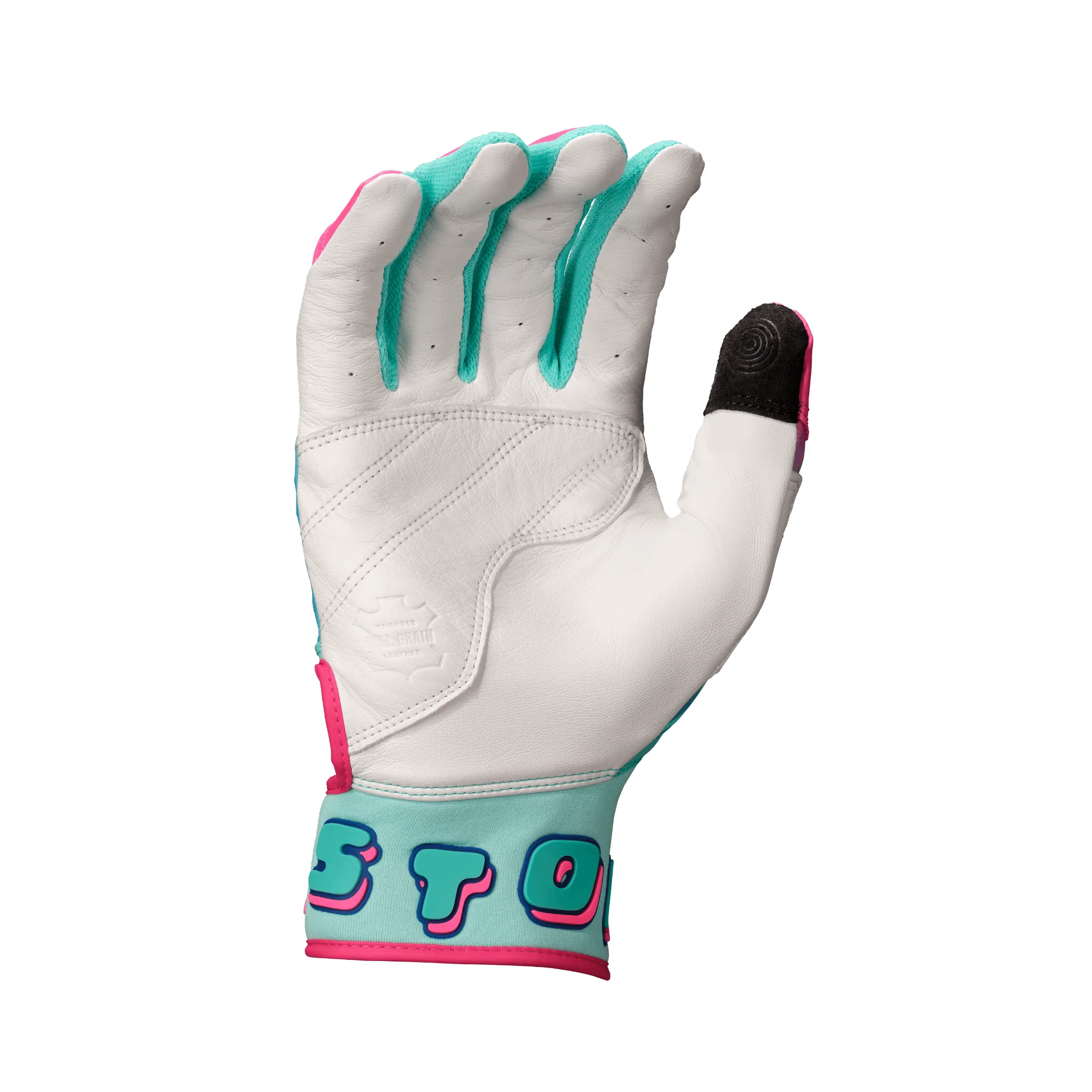 Easton Walk-Off Ethos Youth Batting Gloves - Aqua/Pink - Image 5