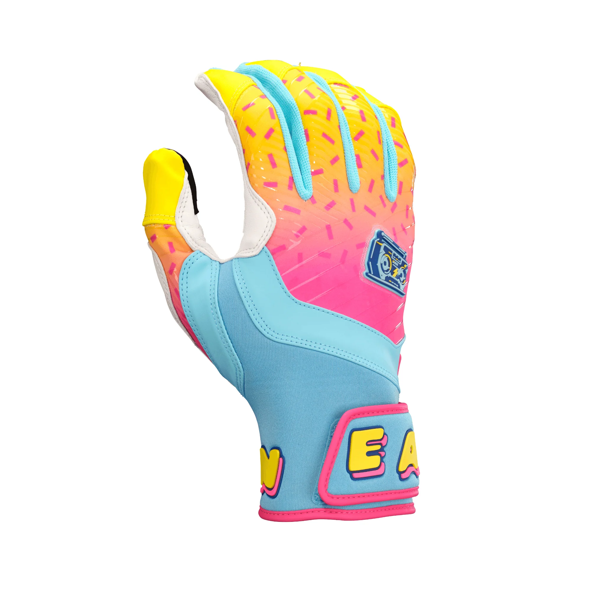 Easton Walk-Off Ethos Youth Batting Gloves - Light Blue/Pink - Image 3