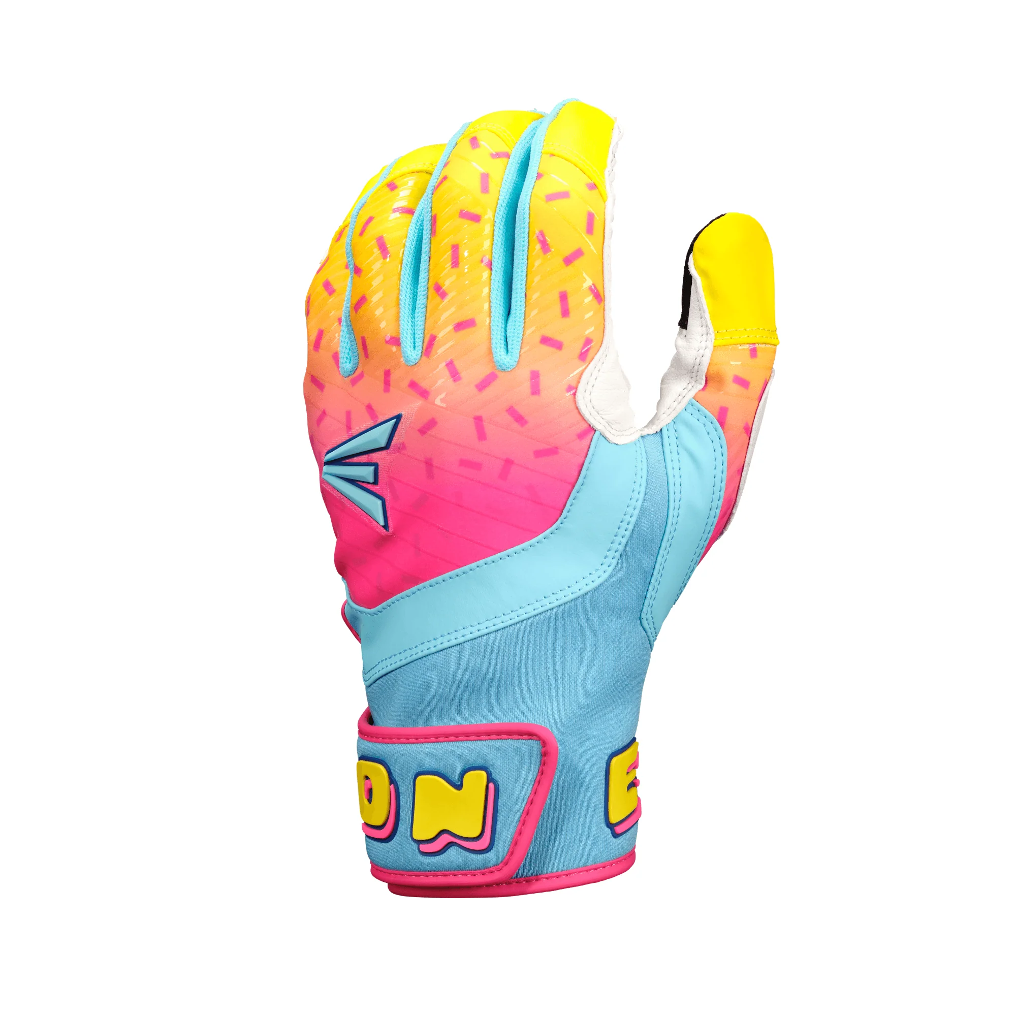Easton Walk-Off Ethos Youth Batting Gloves - Light Blue/Pink - Image 4