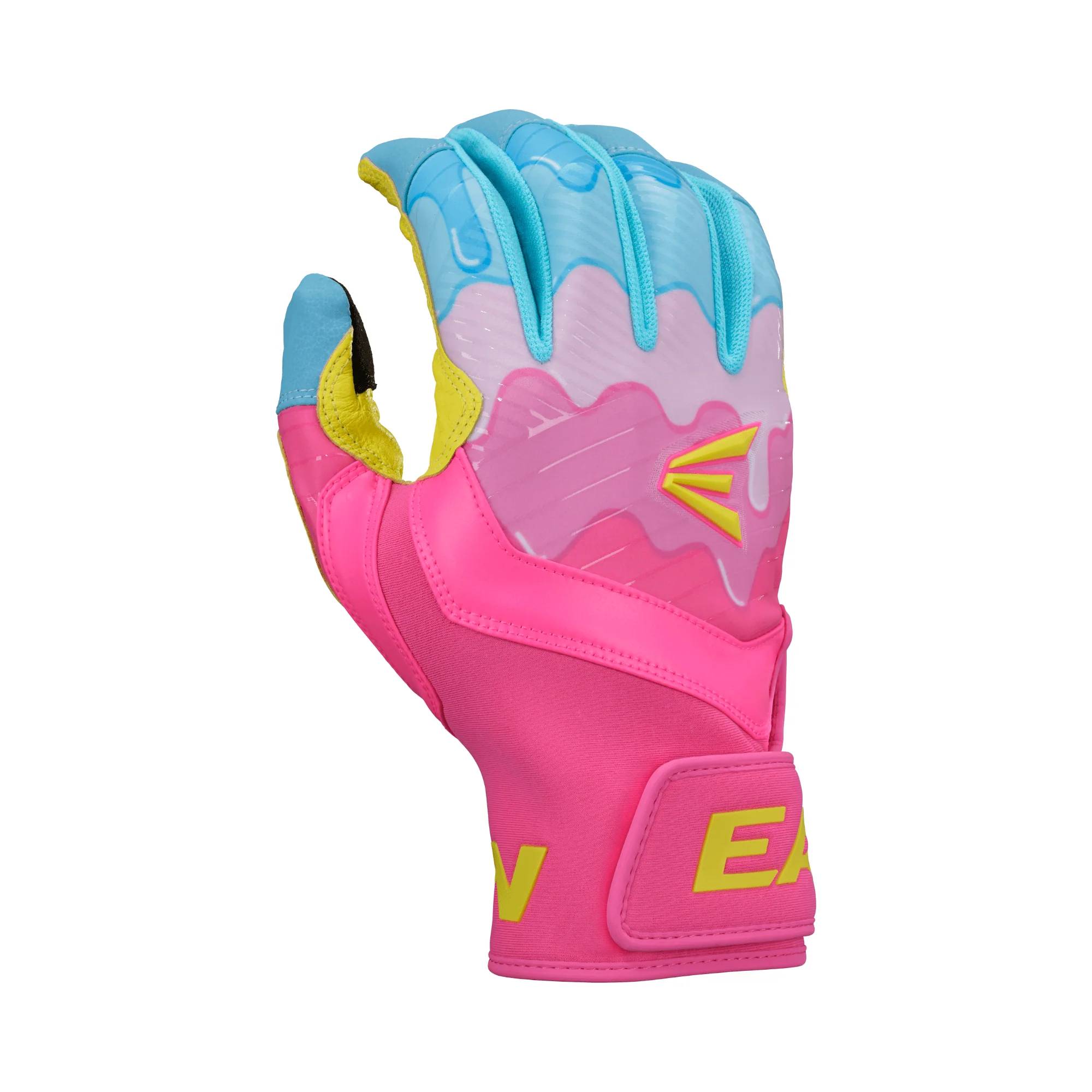 Easton Youth Walk-Off Ethos Batting Gloves Columbia Blue/Pink - Image 2