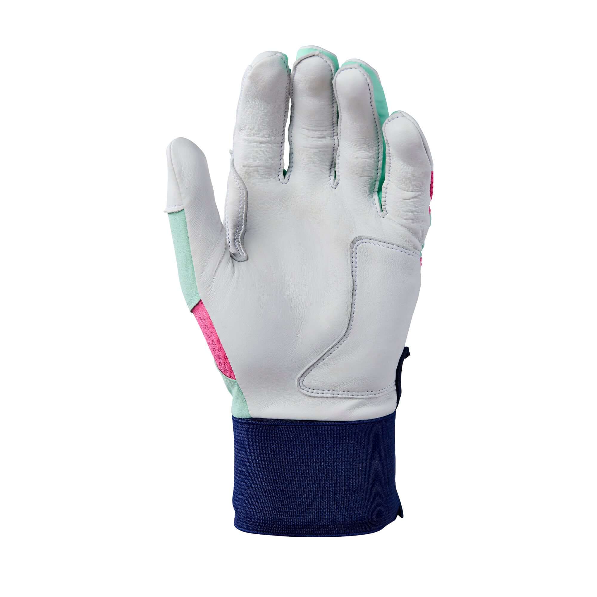 Evoshield Adult Carbyne Batting Gloves With Strap - Navy/Seafoam/Pink - Image 4