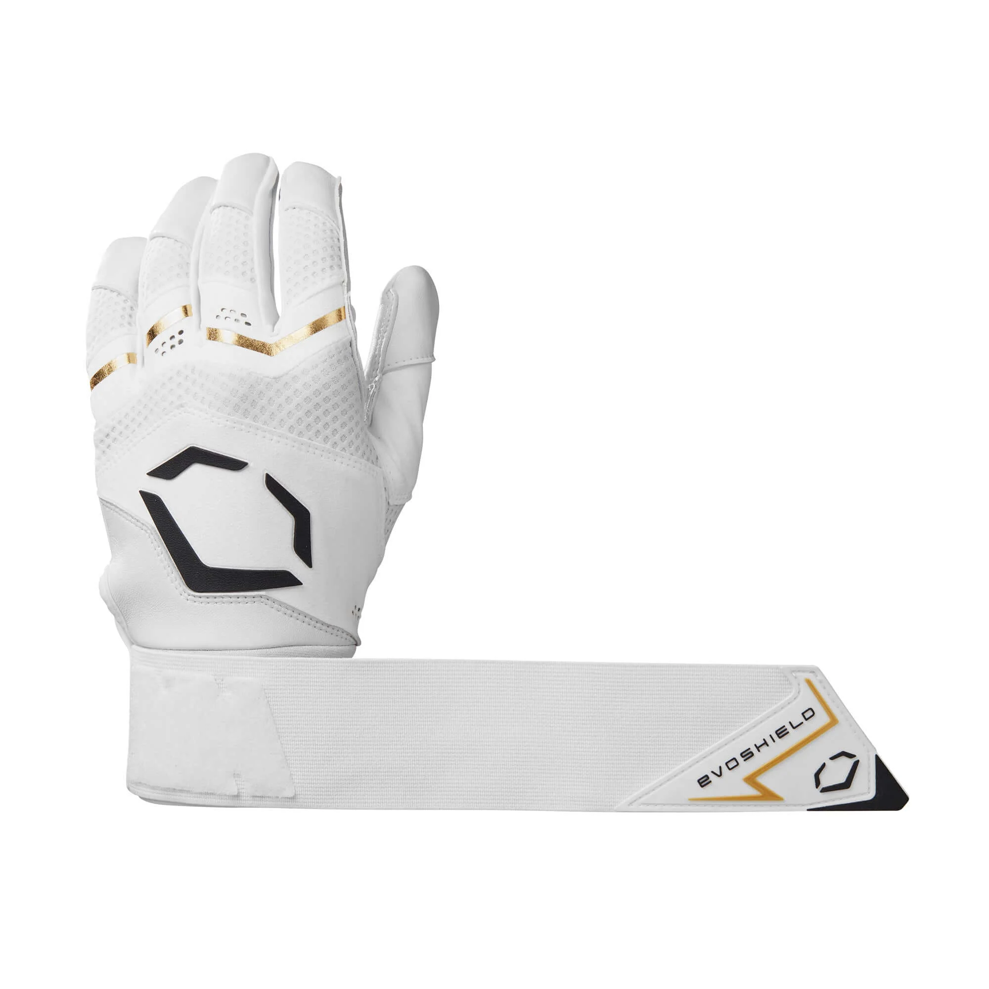 Evoshield Adult Carbyne Batting Gloves With Strap - Team White - Image 4