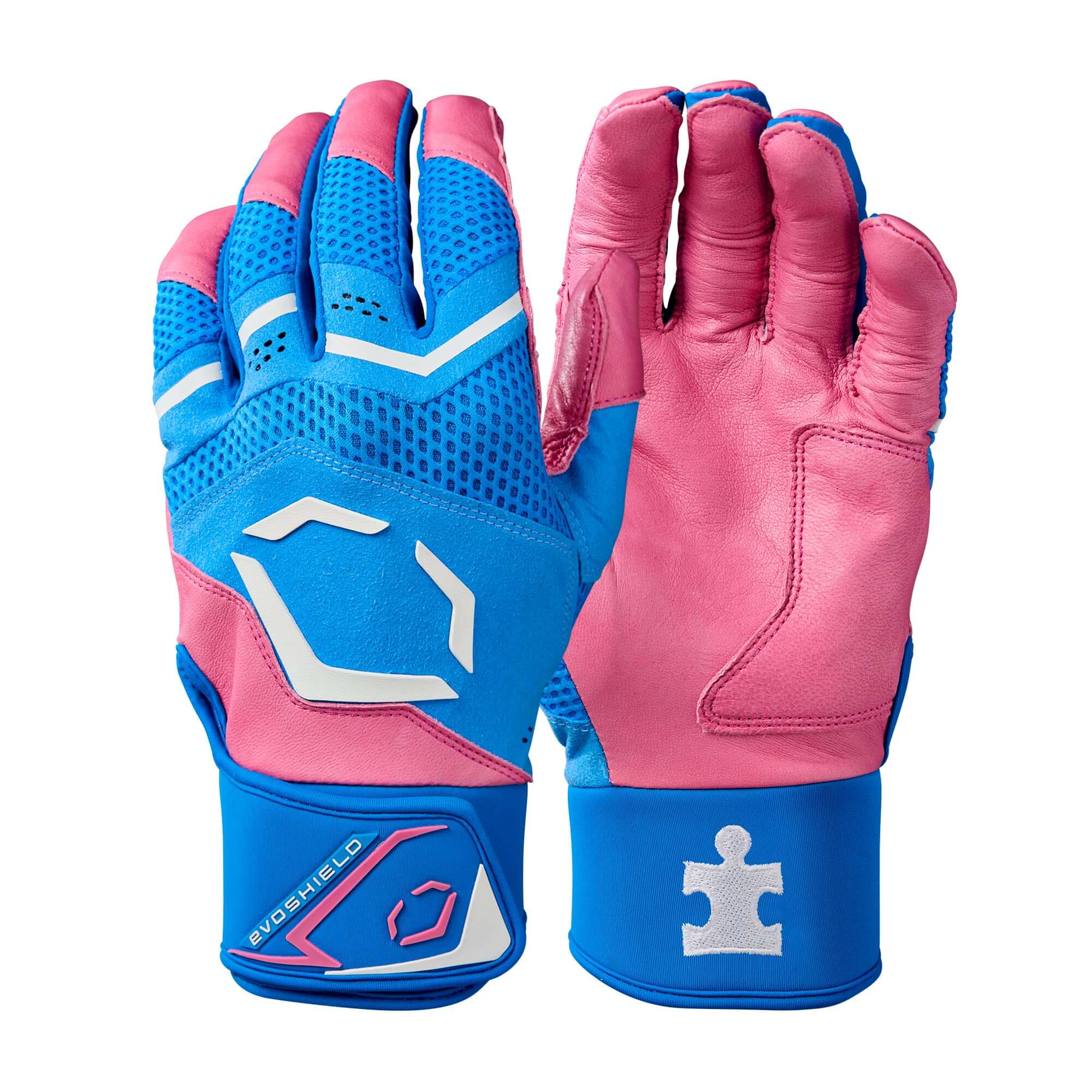Evoshield X-SRZ Love the Moment Youth Carbyne Batting Gloves - Blue/Pink/White