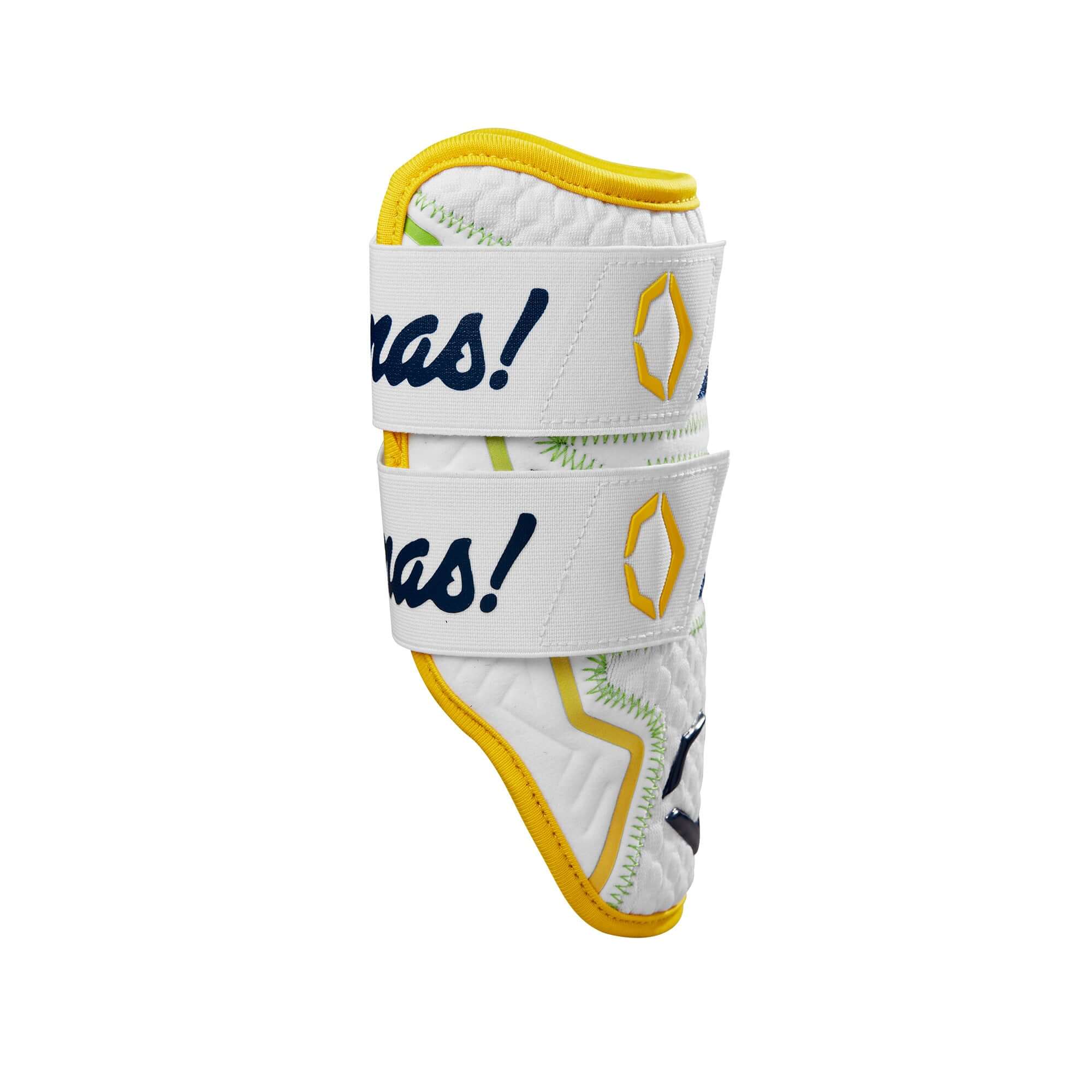Evoshield X-SRZ Savannah Bananas Double Strap Elbow Guard White/Yellow - Image 3