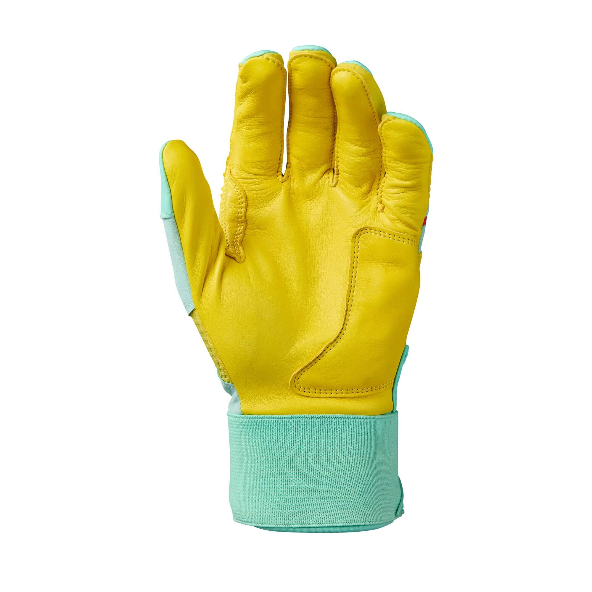 Evoshield Youth Carbyne Batting Gloves With Strap - Yellow/Seafoamed/Red - Image 5
