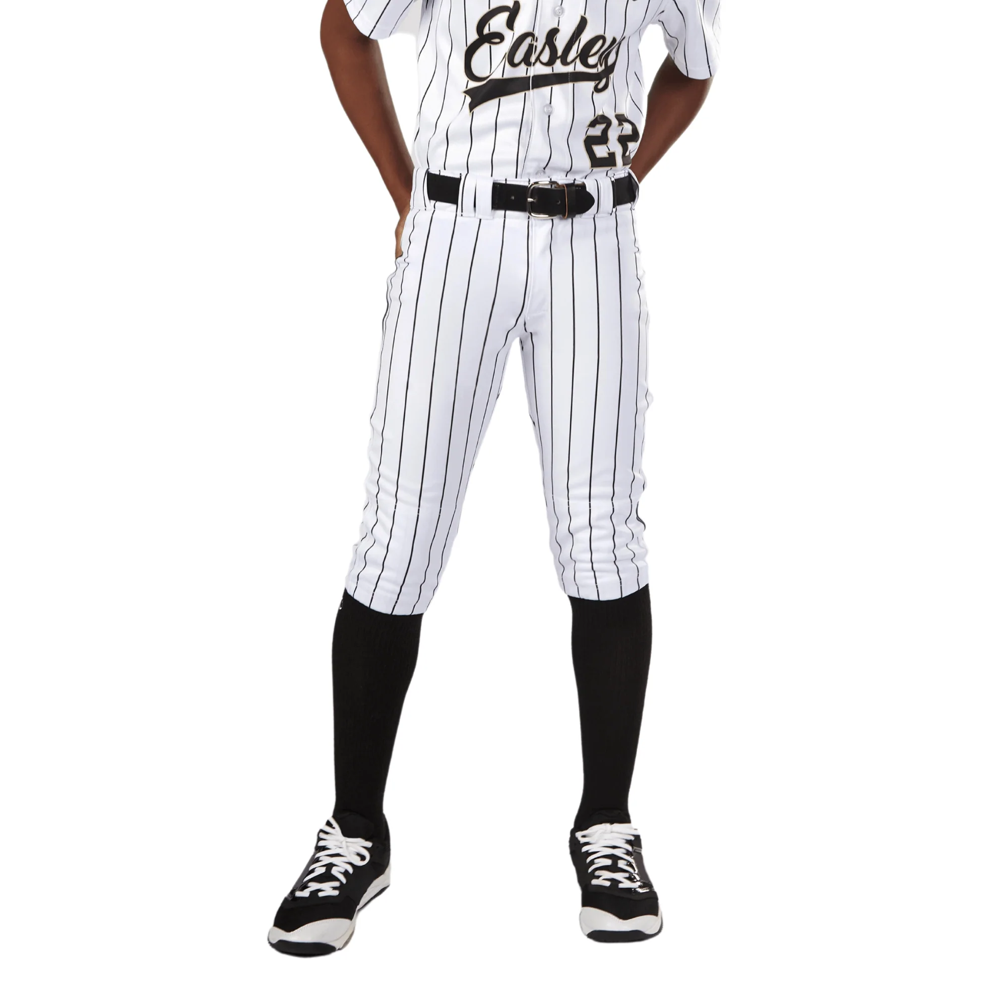 Evoshield Youth Salute White Knicker w/Black Pinstripe - Image 2