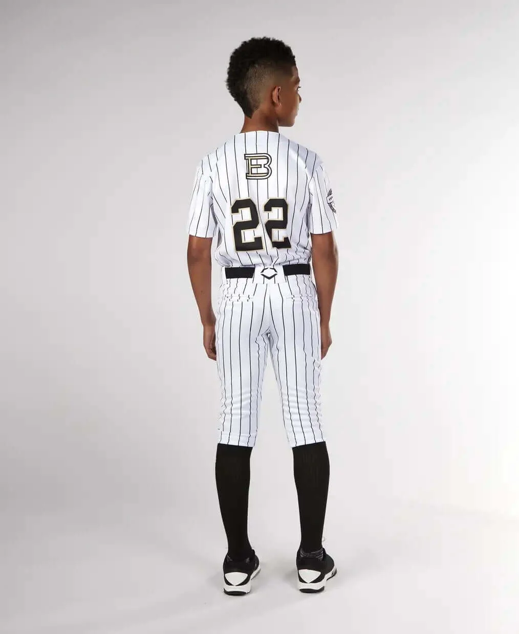 Evoshield Youth Salute White Knicker w/Black Pinstripe - Image 3