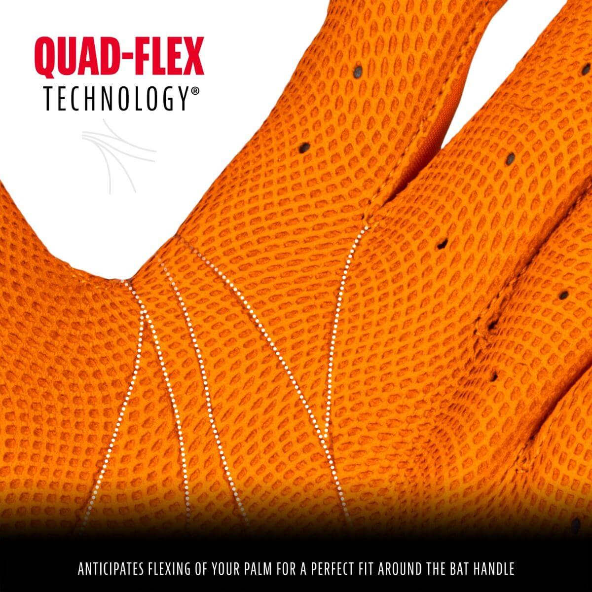 Franklin Adult CFX Pro Chrome Batting Gloves - Orange - Image 4