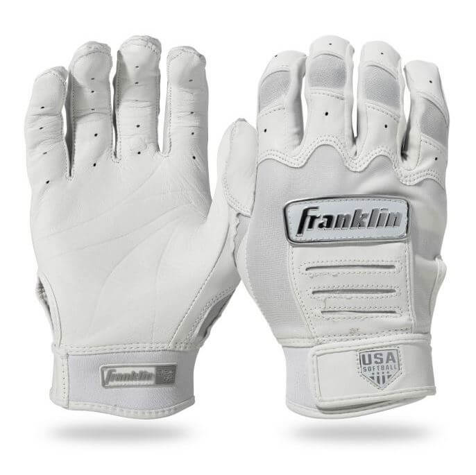 Franklin CFX FP Series Batting Gloves - White/Chrome - Image 12