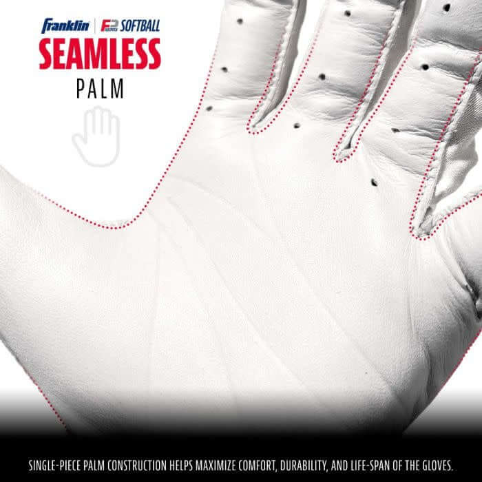 Franklin CFX FP Series Batting Gloves - White/Chrome - Image 3