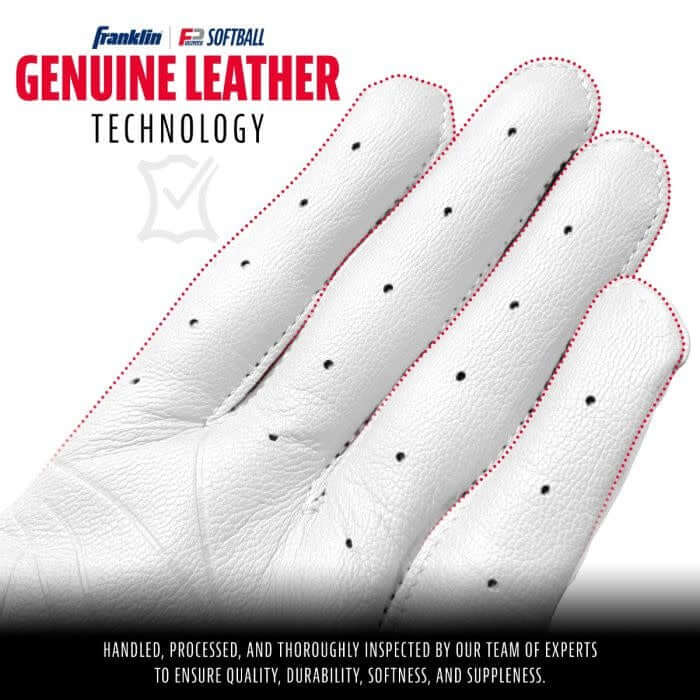 Franklin CFX FP Series Batting Gloves - White/Chrome - Image 4