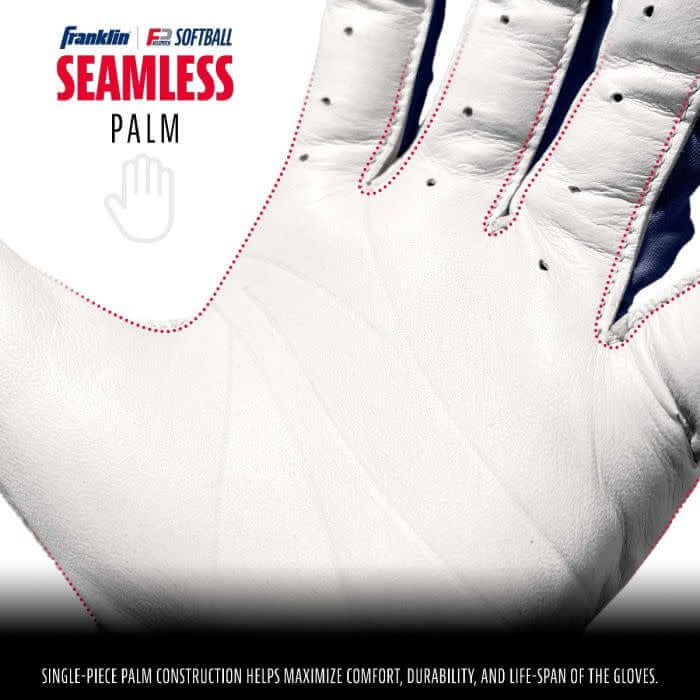 Franklin CFX FP Series Batting Gloves - WHT/NVY/RED - Image 3