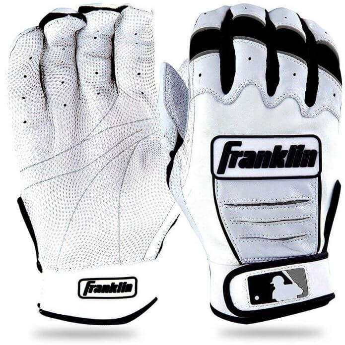 Franklin CFX Pro Batting Gloves - Pearl w/Black Piping - Image 3