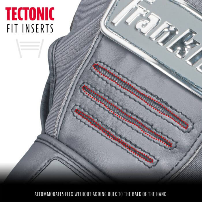 Franklin CFX  Pro Chrome Batting Gloves - Gray - Image 3