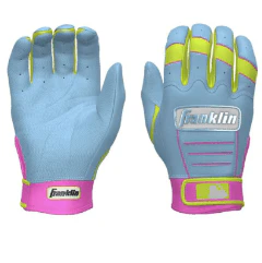 Franklin CFX Pro Custom Batting Gloves Caribbean Baby Blue - Image 2