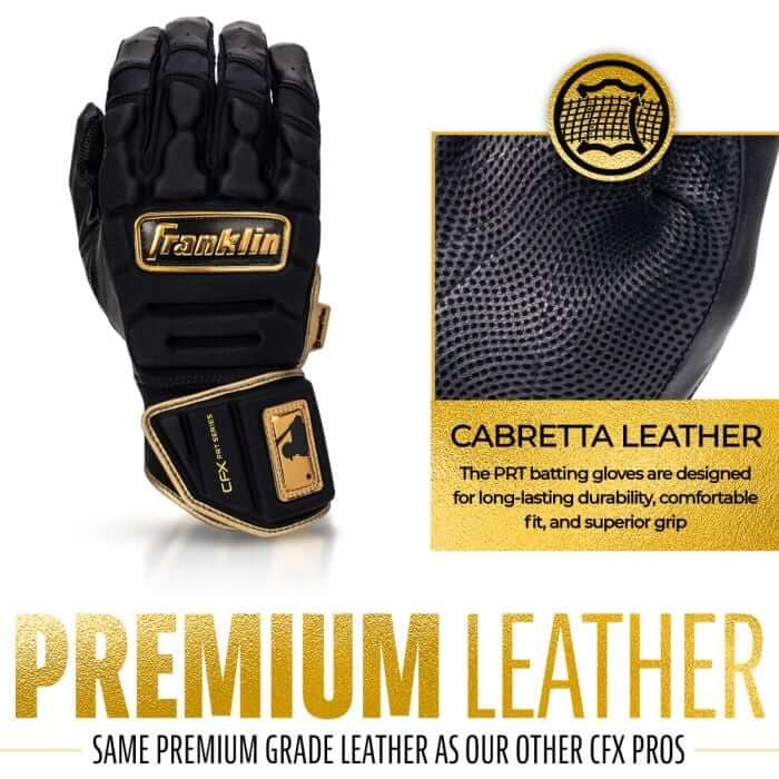 Franklin CFX Pro PRT Series Batting Gloves - Black/Gold - Image 2