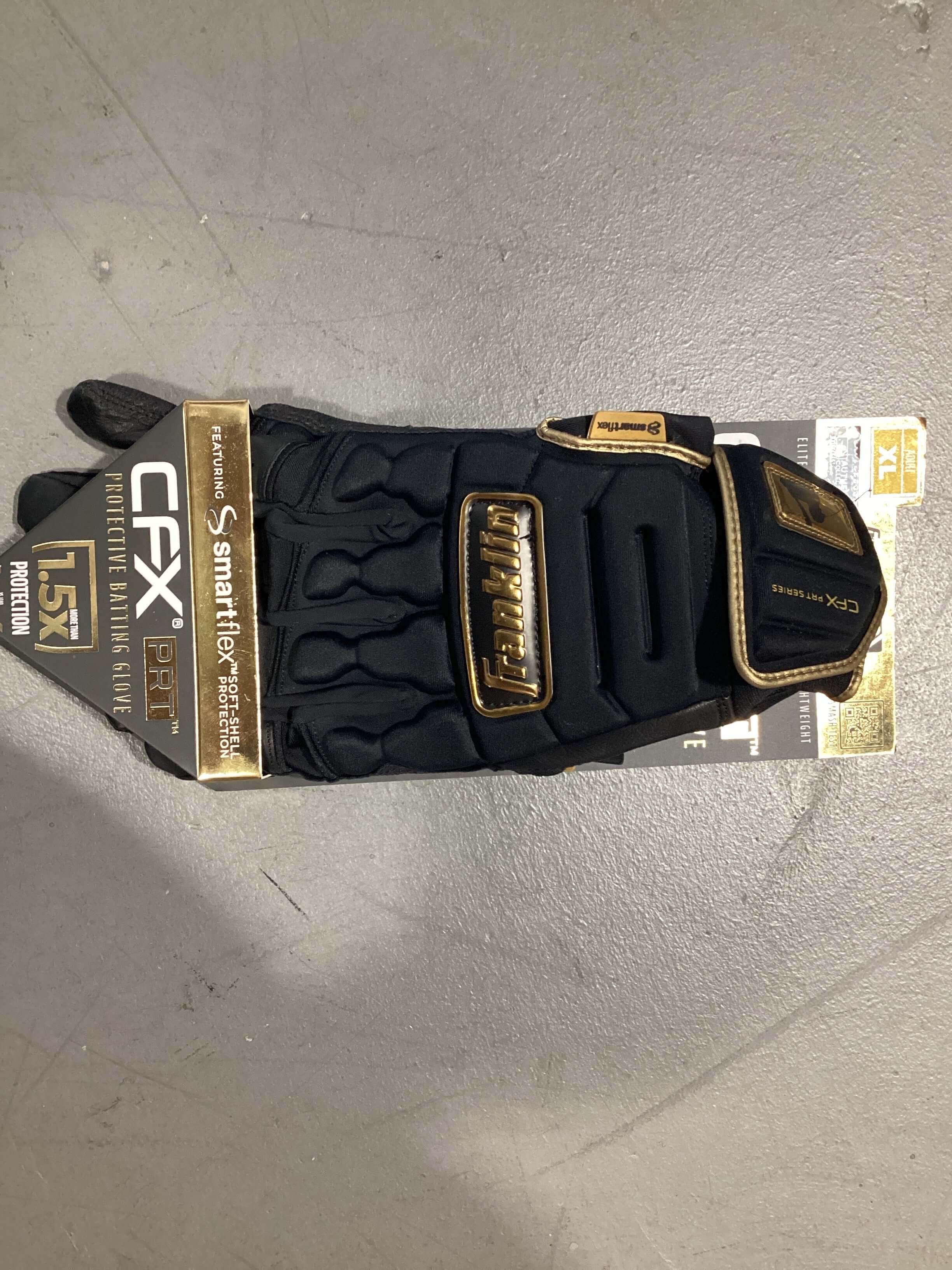 Franklin CFX Pro PRT Series Batting Gloves - Black/Gold - Image 9