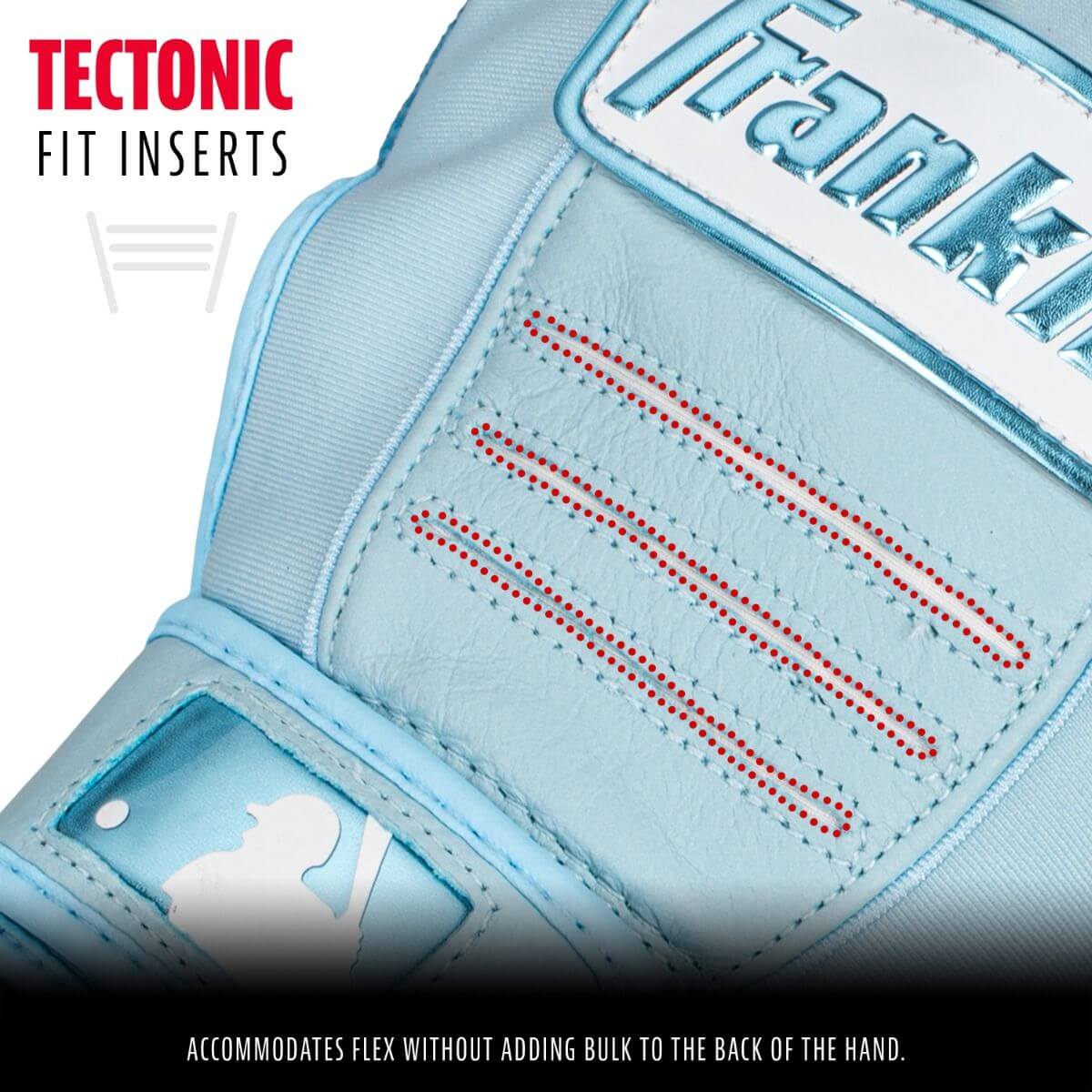 Franklin Adult MLB CFX Hi-Lite Batting Gloves - Carolina Blue - Image 3