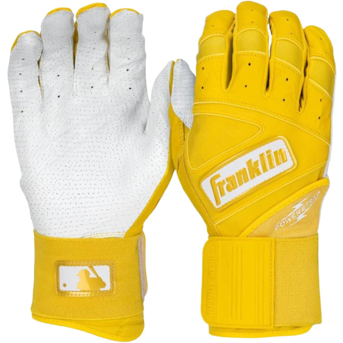 Franklin Adult Infinite Powerstrap Series Batting Gloves - Yellow
