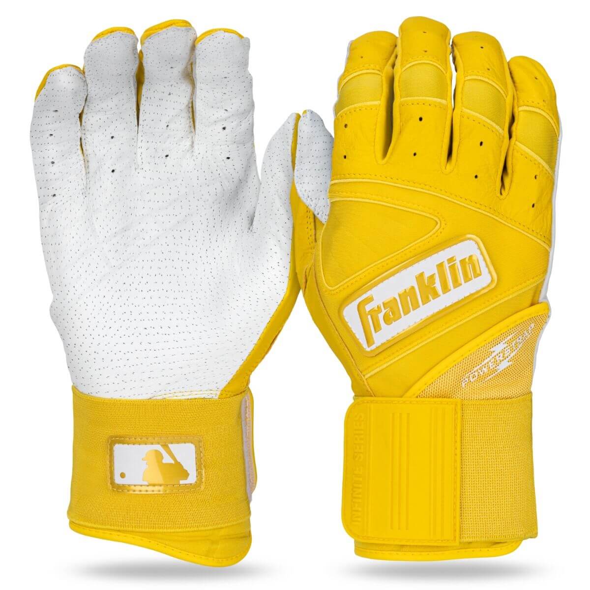 Franklin Adult Infinite Powerstrap Series Batting Gloves - Yellow - Image 2