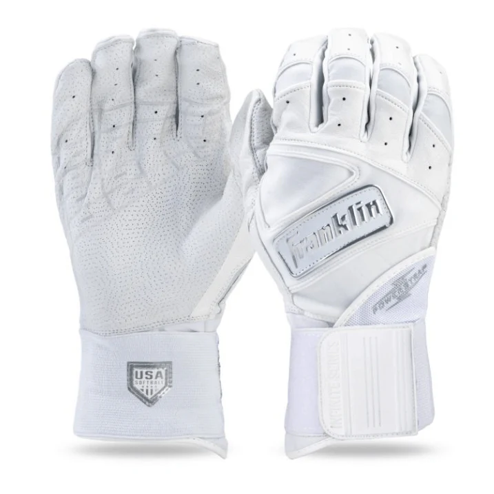 Franklin Women's Infinite Powerstrap Batting Gloves - White/Chrome