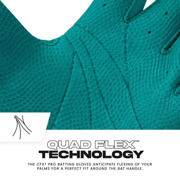Franklin Youth CFX Pro Batting Gloves - Teal/Coral - Image 3