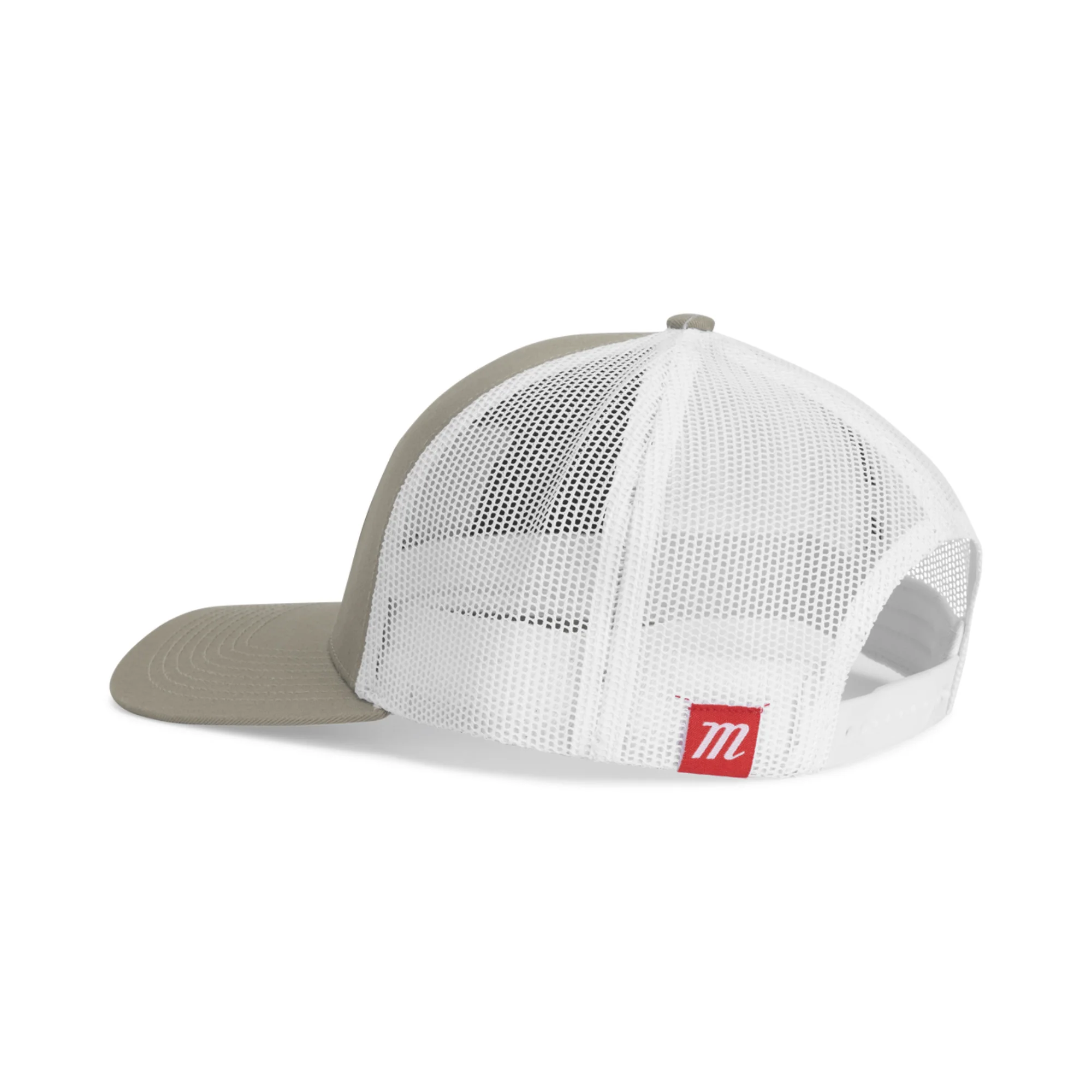 Marucci Fabric Cross Patch Trucker Hat Tan/White - Image 3