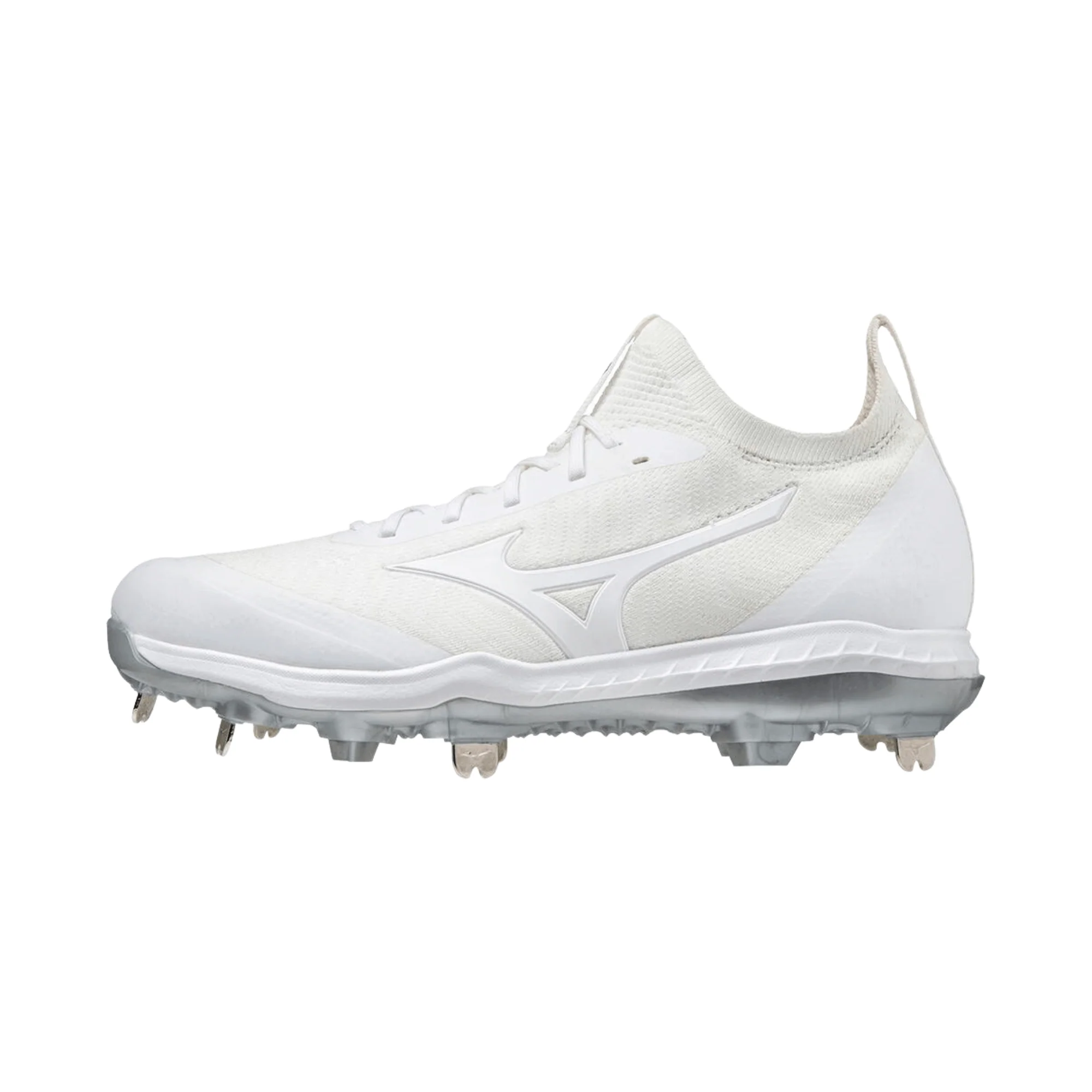 Mizuno Dominant Knit Men’s Metal Baseball Cleat - White - Image 2