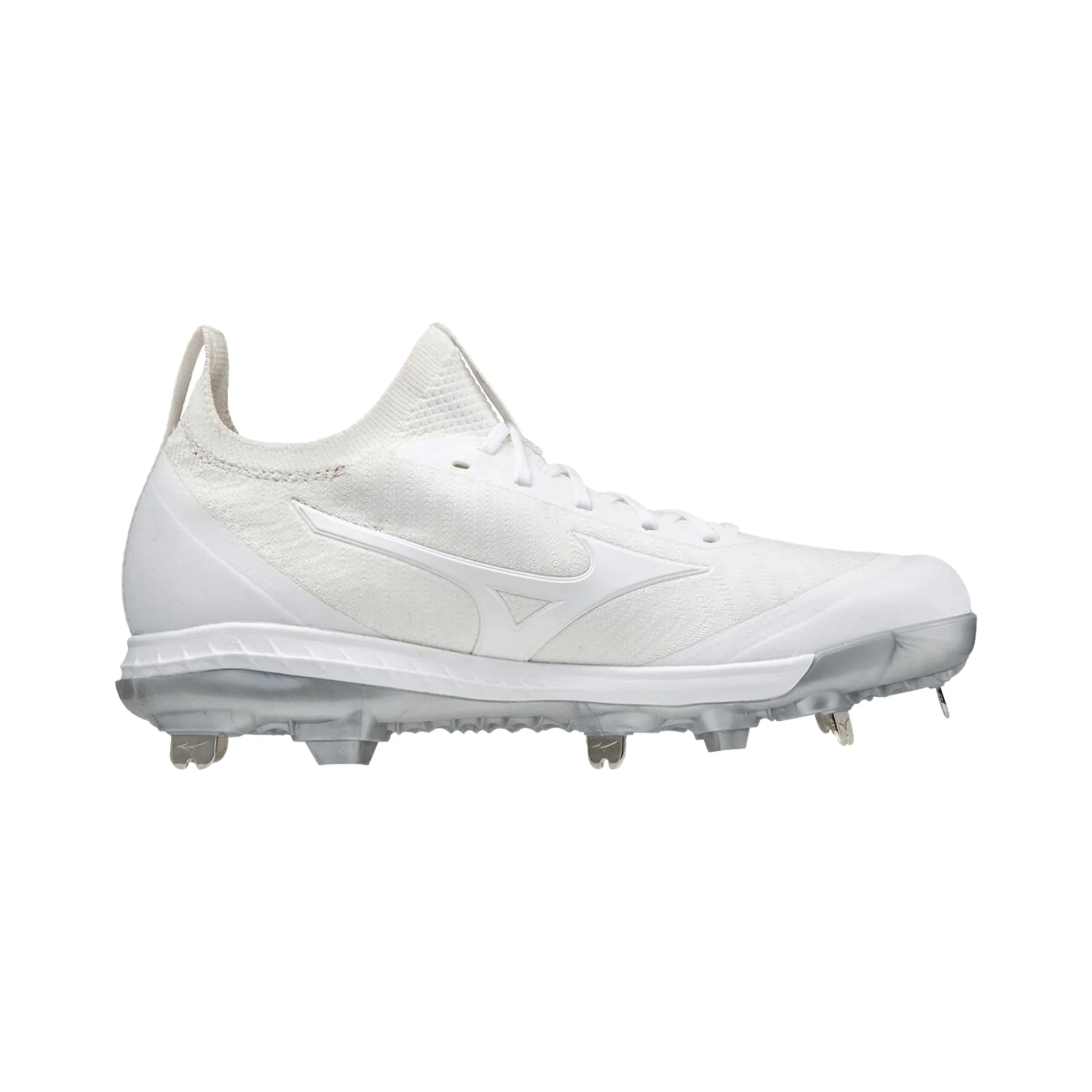 Mizuno Dominant Knit Men’s Metal Baseball Cleat - White - Image 5