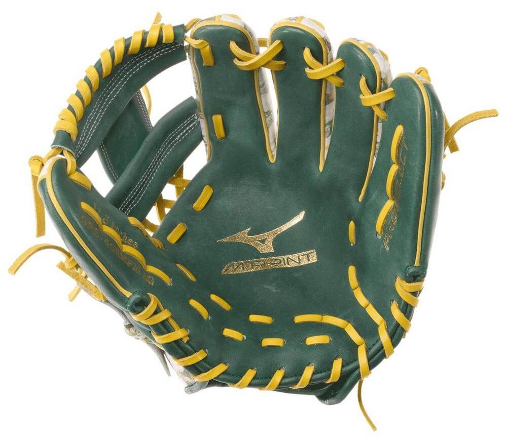 Mizuno GPS-40RMPMAG Pro Select 11. 5" Magnolia Gold Foil Baseball Glove RH - Image 3