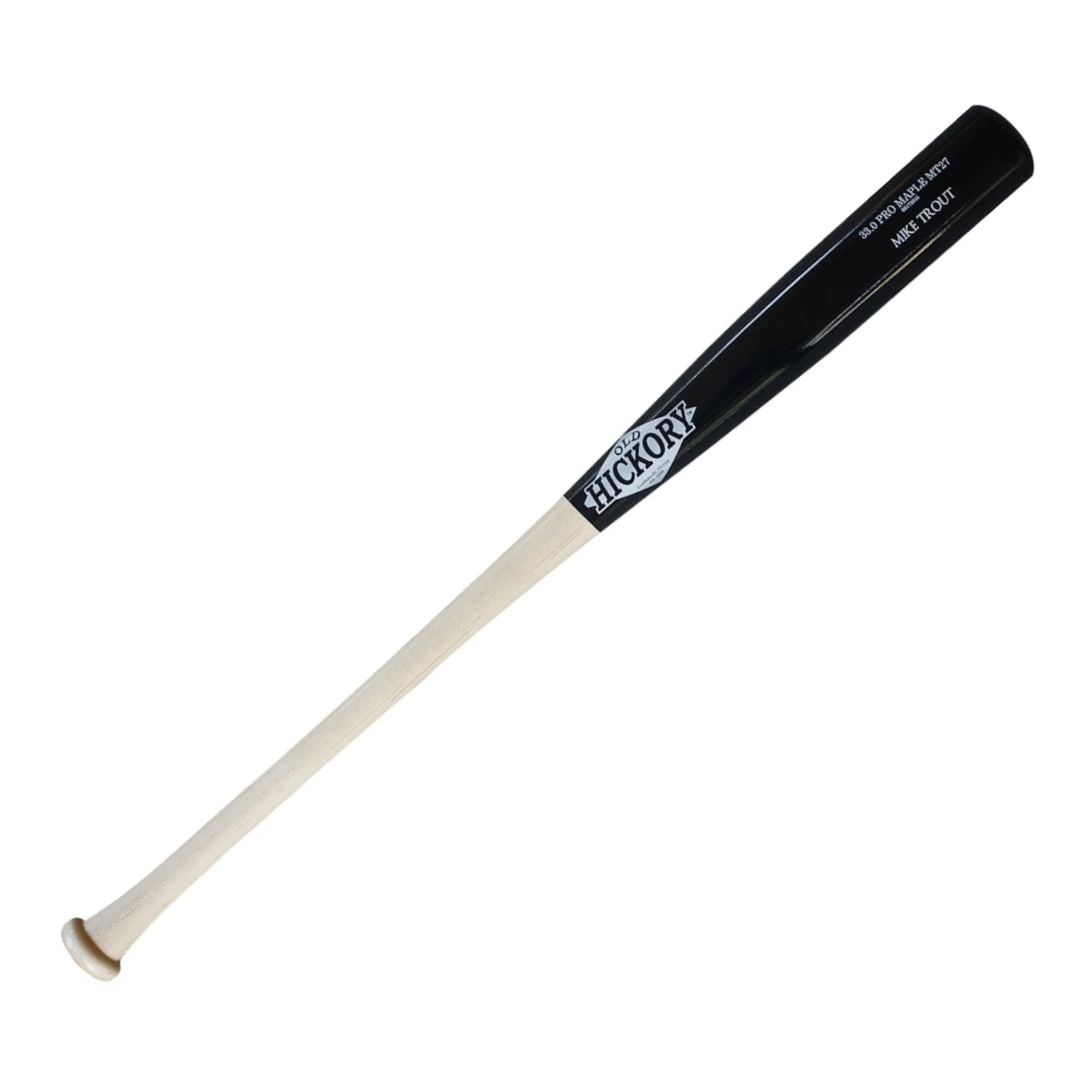 Old Hickory MT27 Maple Cup Black/Natural Wood Baseball Bat - Image 2