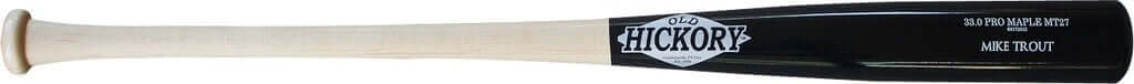 Old Hickory MT27 Maple Cup Black/Natural Wood Baseball Bat - Image 3