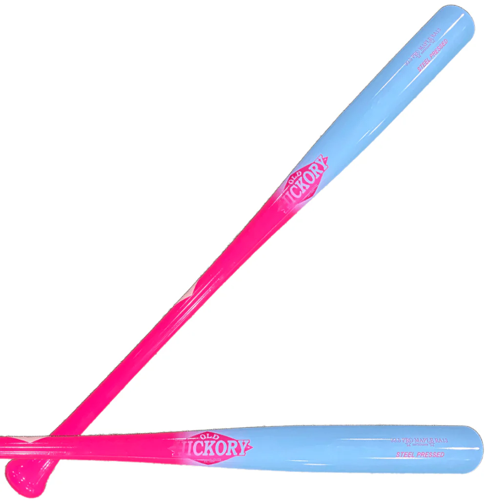 Old Hickory Steel Pressed RA13 Pink/Aqua Custom Wood Baseball Bat