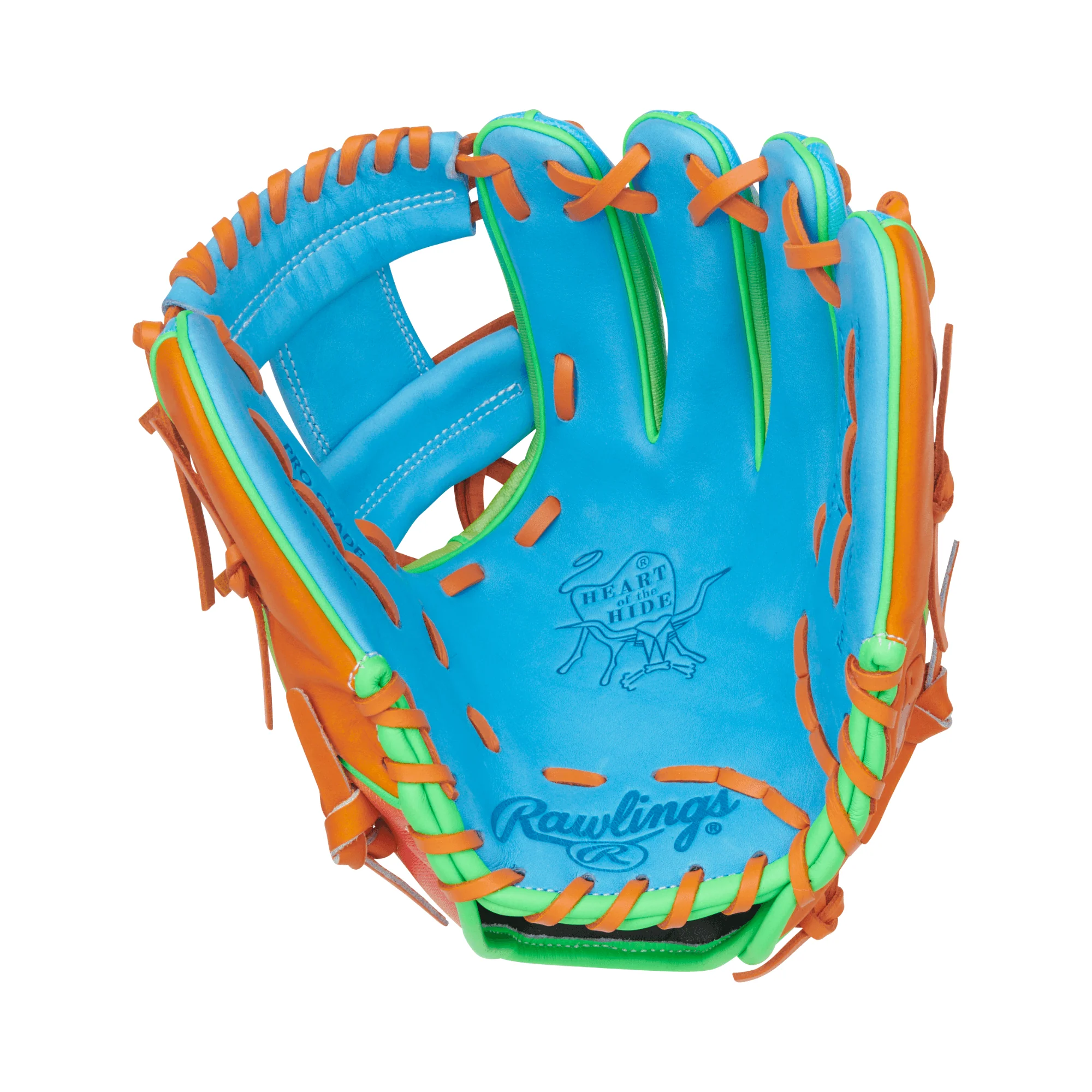 Rawlings Fun Burst Edition Infield Glove 11.5" Columbia/Orange Green - Image 3