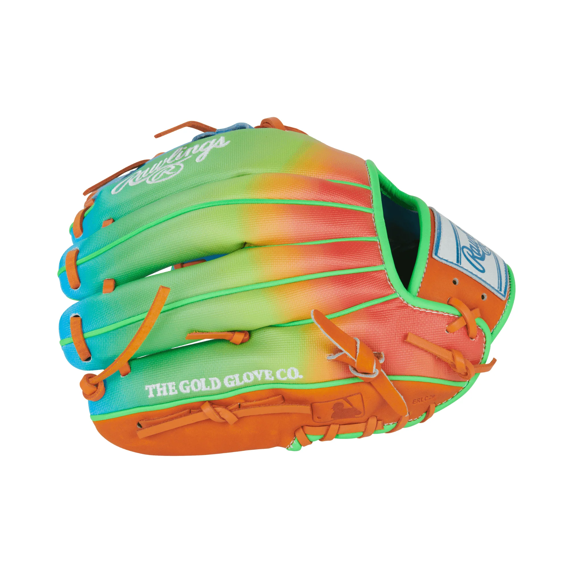 Rawlings Fun Burst Edition Infield Glove 11.5" Columbia/Orange Green - Image 5