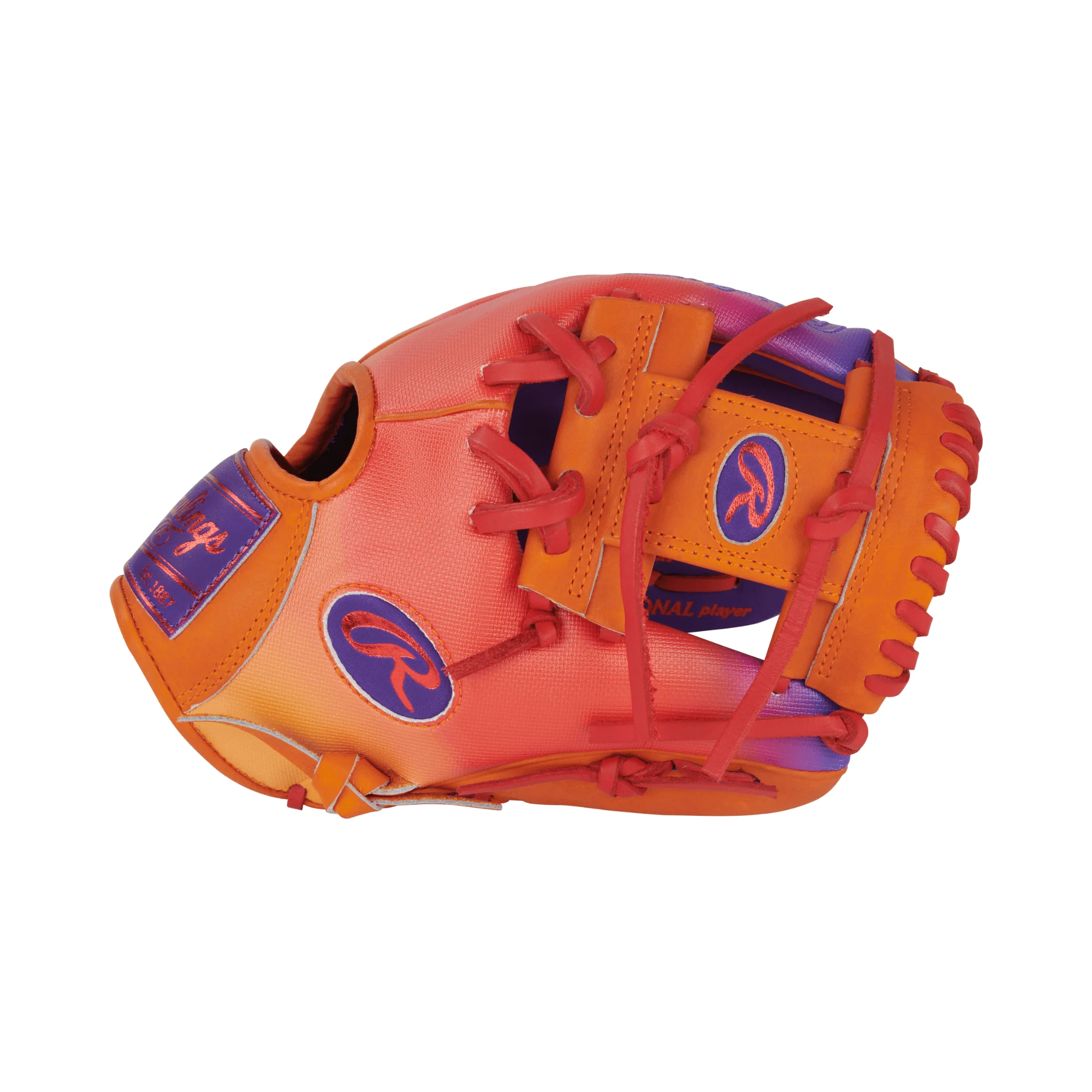 Rawlings Fun Burst Edition Infield Glove 11.5" Purple/Orange/Scarlet - Image 5