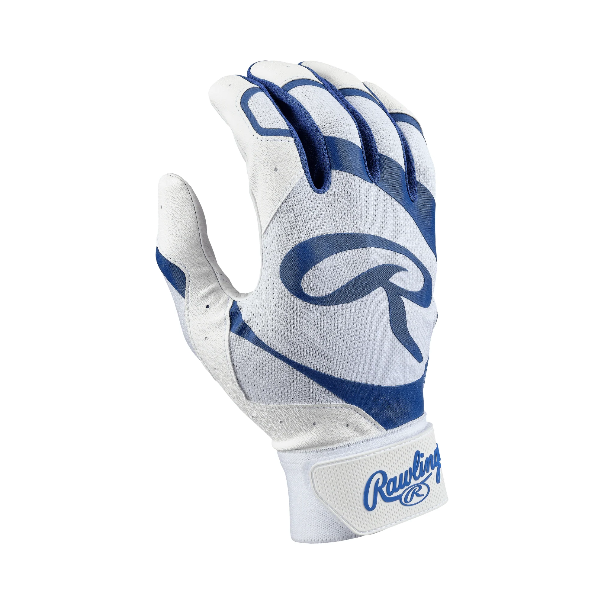 Rawlings Adult 5150 II Batting Gloves - White/Navy - Image 2