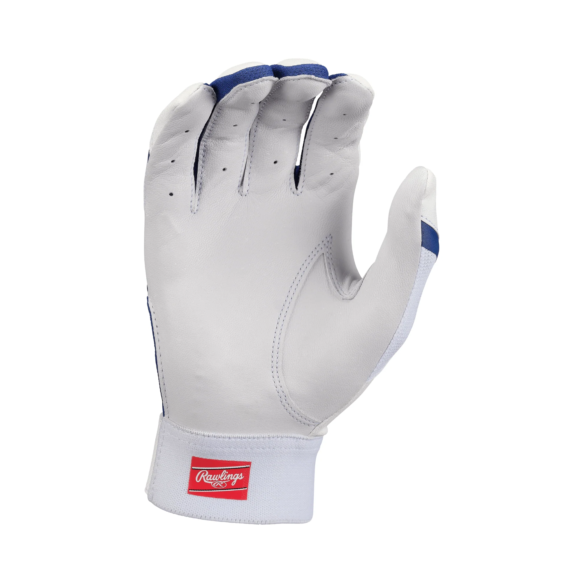 Rawlings Adult 5150 II Batting Gloves - White/Navy - Image 3