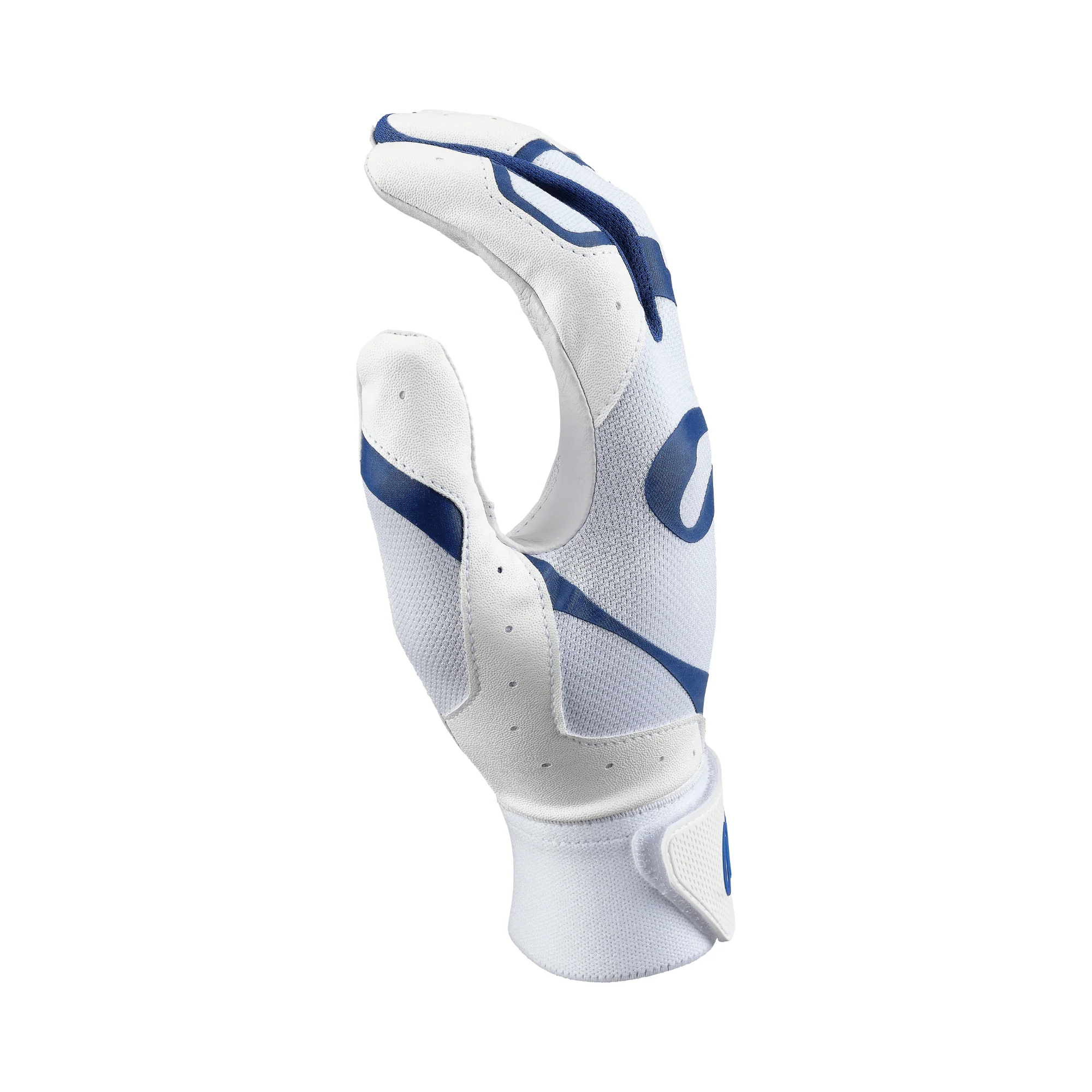 Rawlings Adult 5150 II Batting Gloves - White/Navy - Image 4
