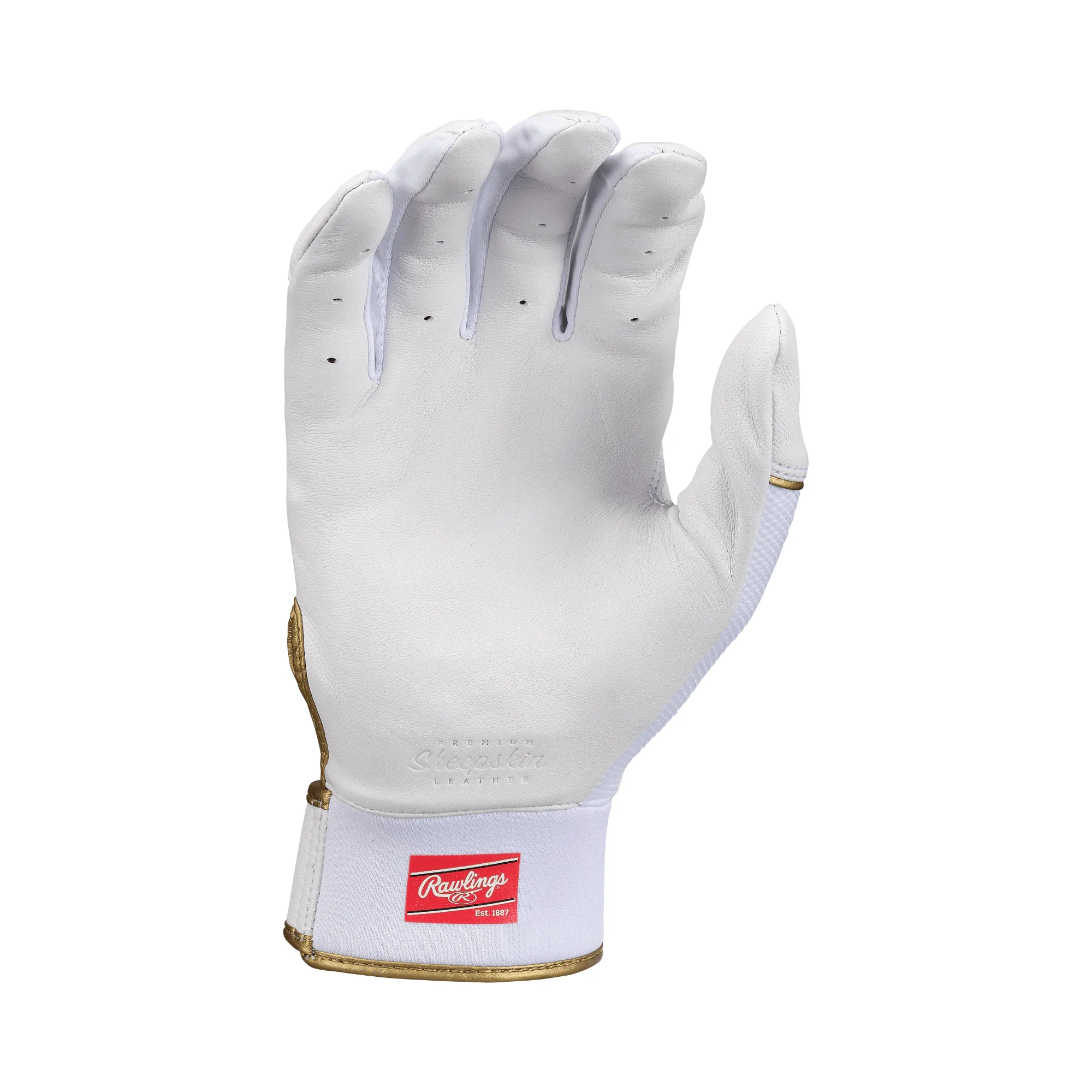 Rawlings Adult Pro Preferred Batters Gloves - White/White - Image 3