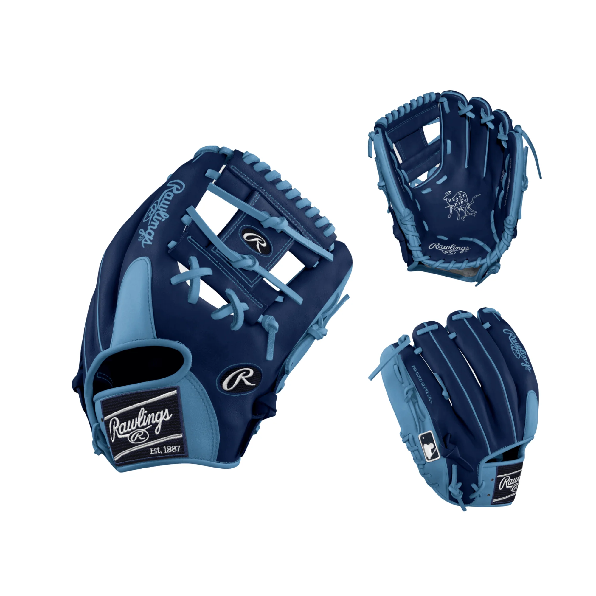 Rawlings Custom Heart of the Hide 11 1/2  Col. Blue/Royal INF Glove - Image 2