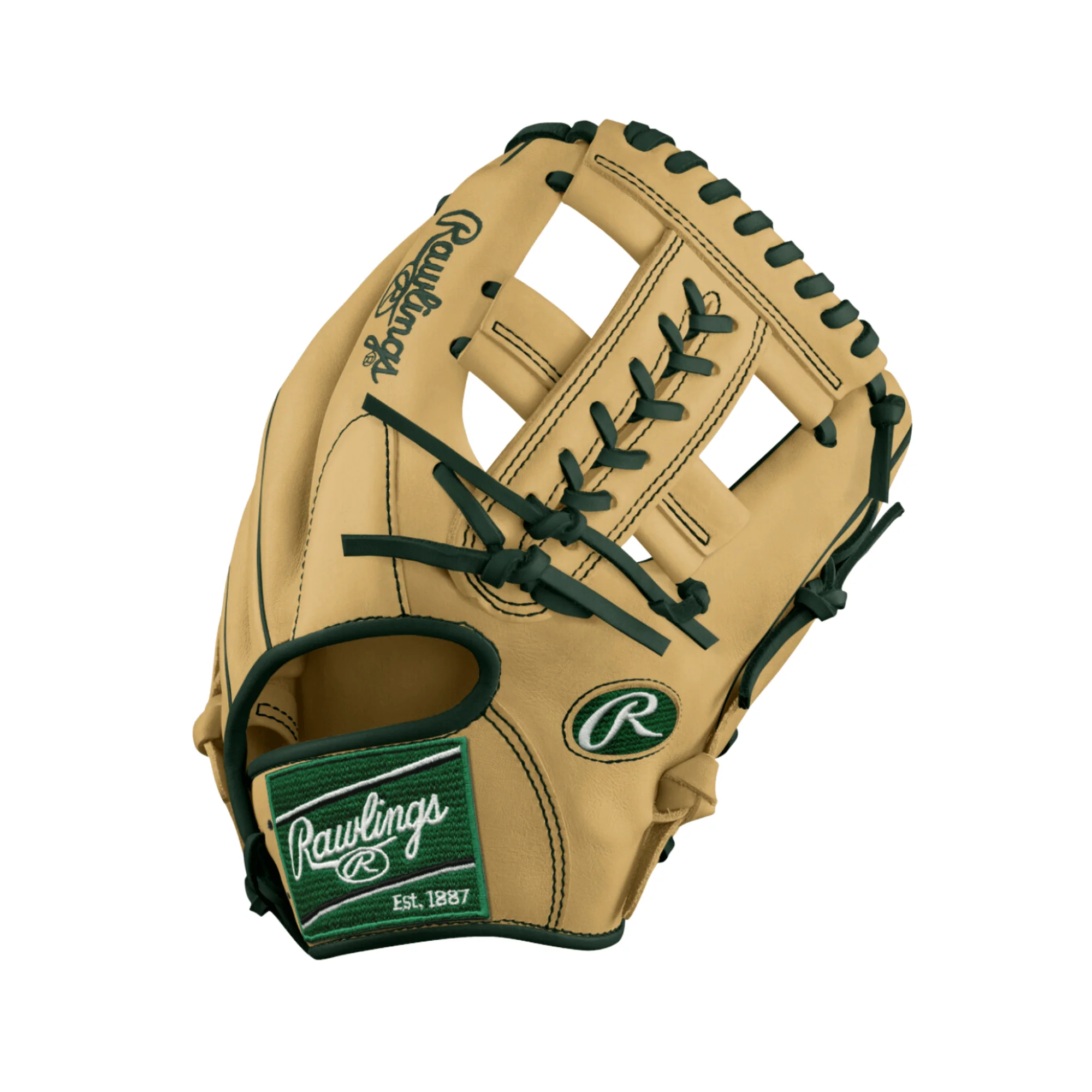 Rawlings Custom Pro Preferred 11 1/2 Camel/ Dark Green INF Glove - Image 2