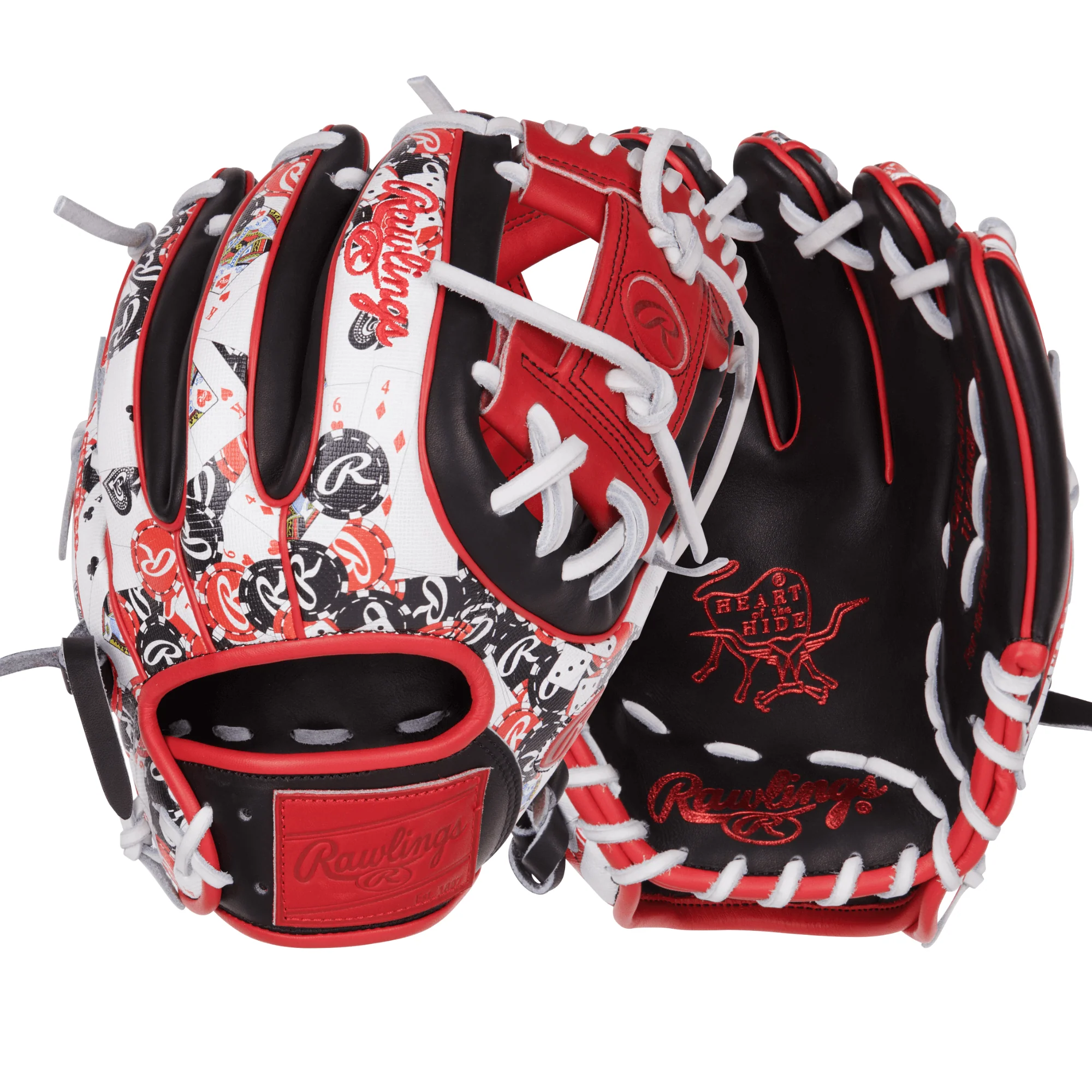 Rawlings Heart of the Hide Color Sync 9.0 Infield Glove 11.5" Black/Scarlet