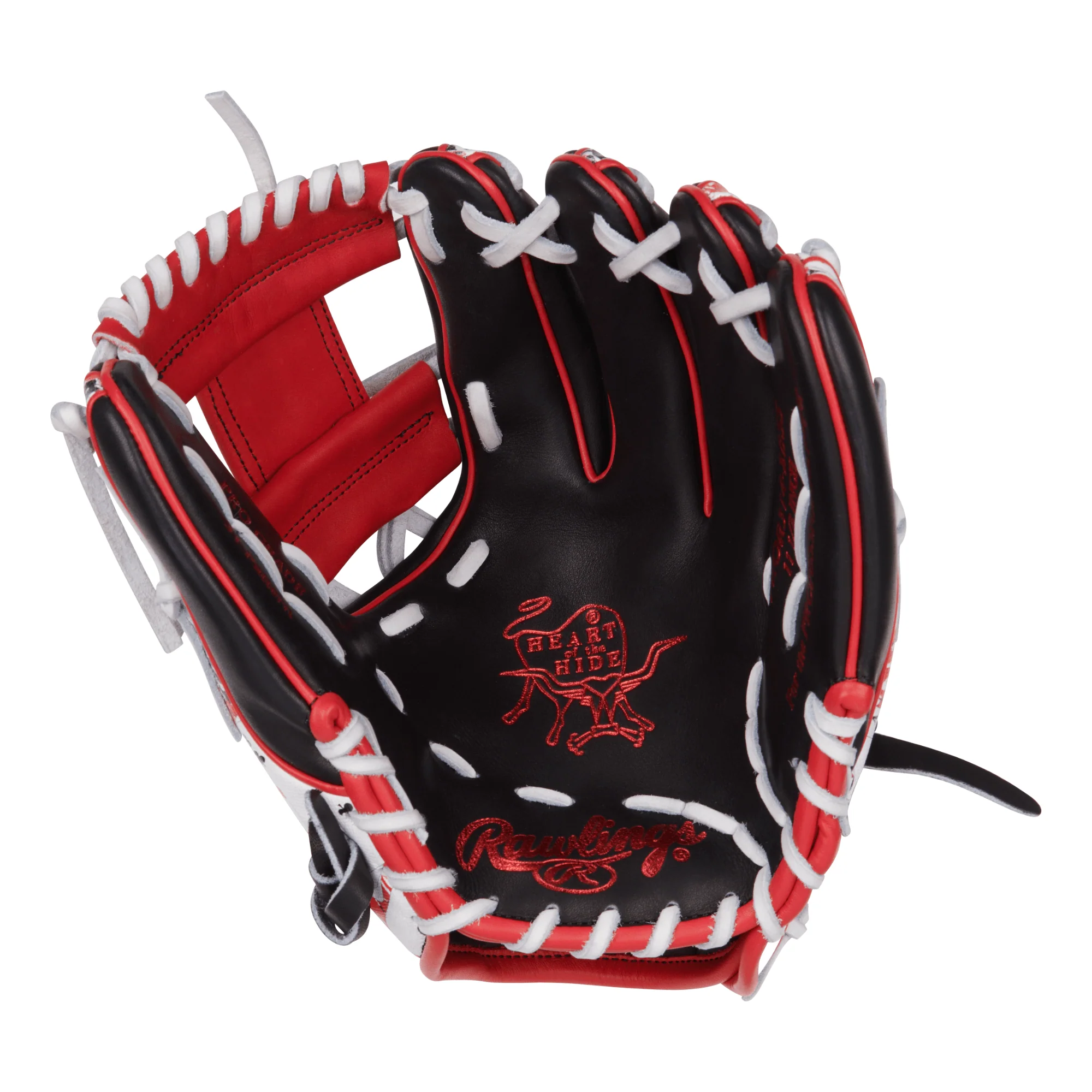 Rawlings Heart of the Hide Color Sync 9.0 Infield Glove 11.5" Black/Scarlet - Image 3