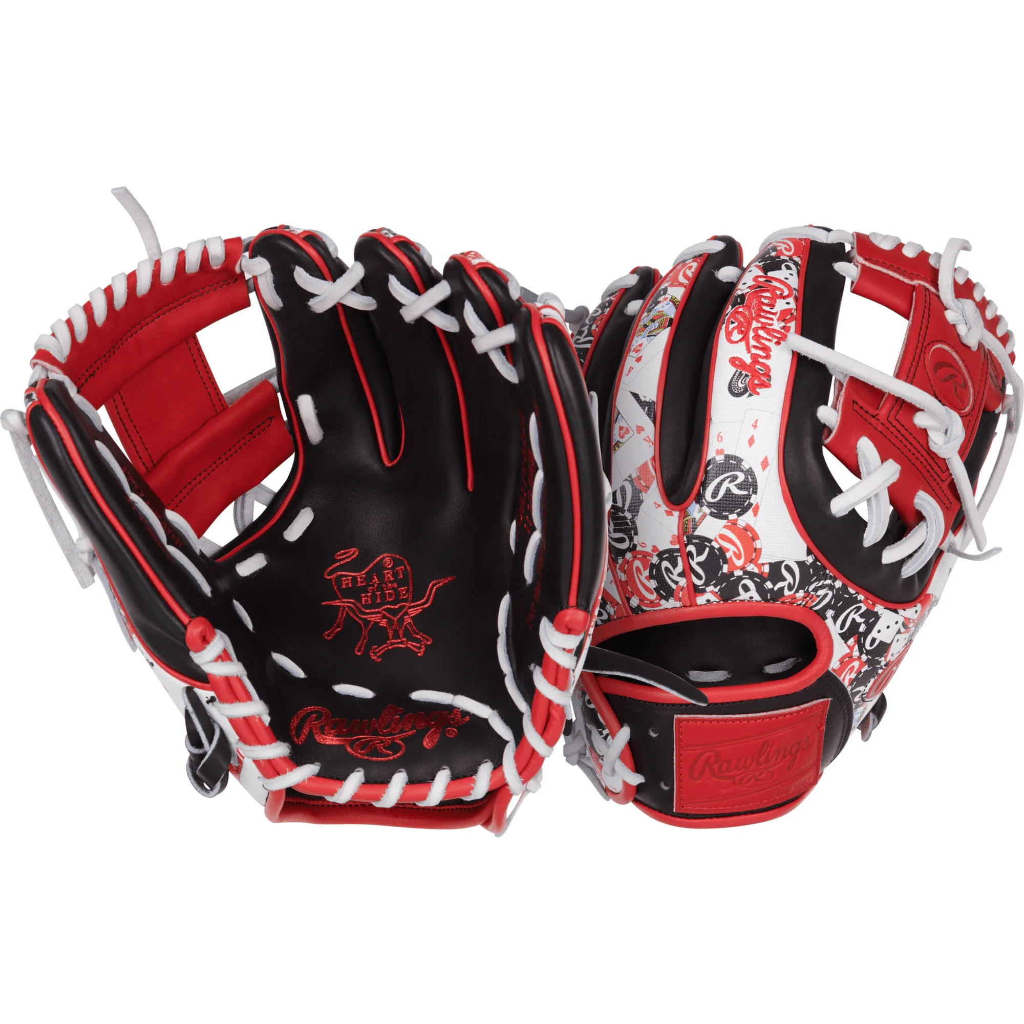 Rawlings Heart of the Hide Color Sync 9.0 Infield Glove 11.5" Black/Scarlet - Image 6