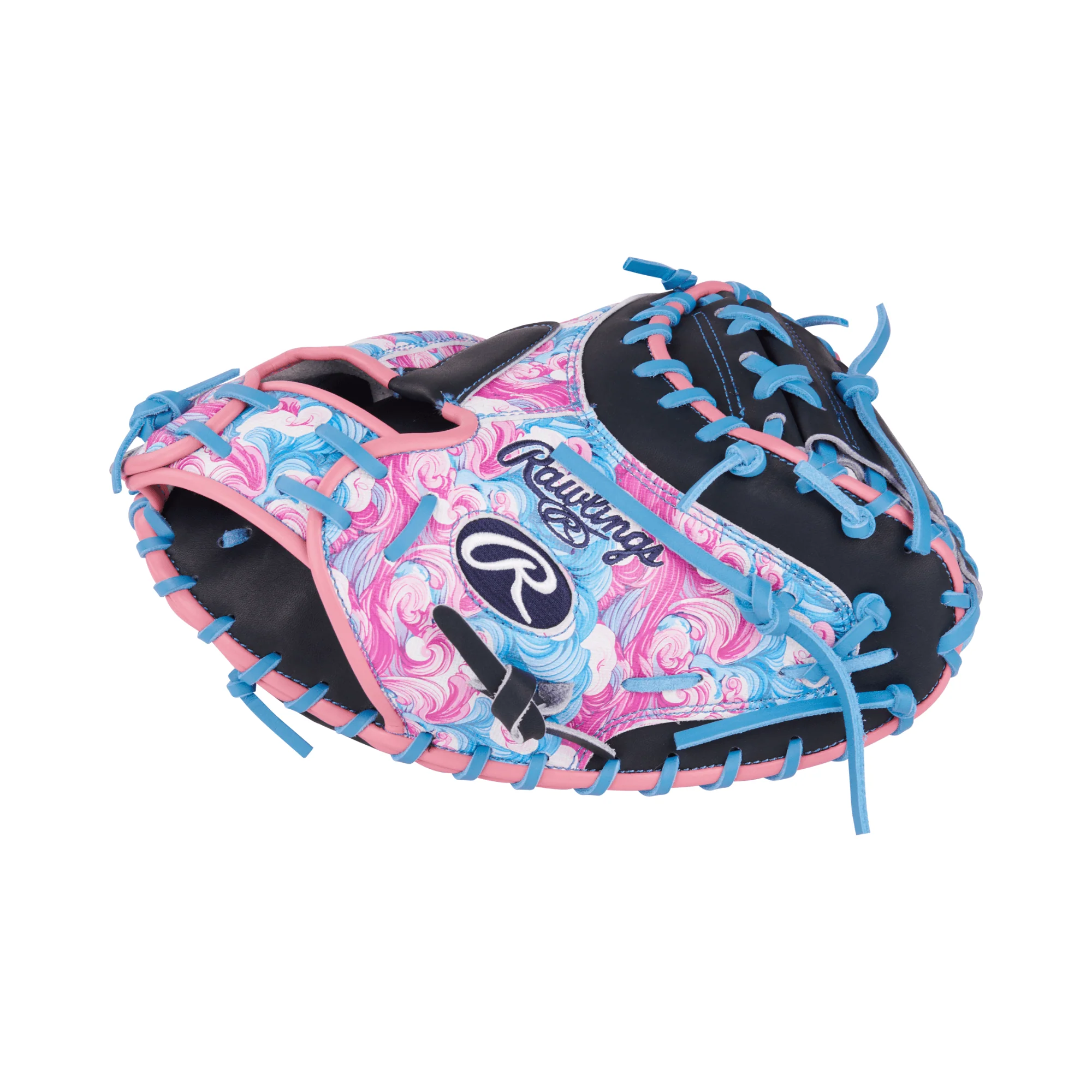 Rawlings Heart of the Hide Colorsync 9.0 Catcher's Mitt 34" Navy/Columbia/Waves - Image 2
