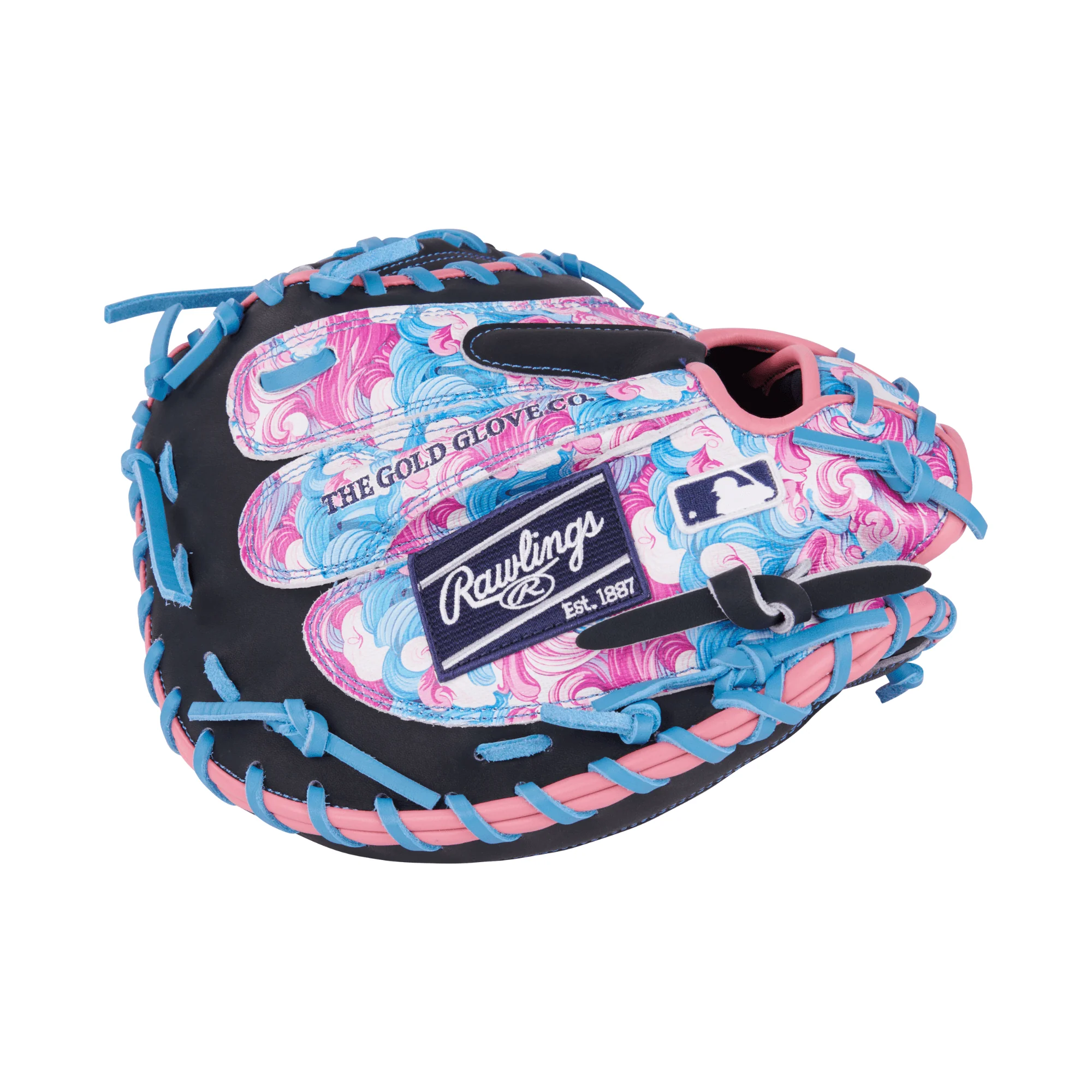 Rawlings Heart of the Hide Colorsync 9.0 Catcher's Mitt 34" Navy/Columbia/Waves - Image 4