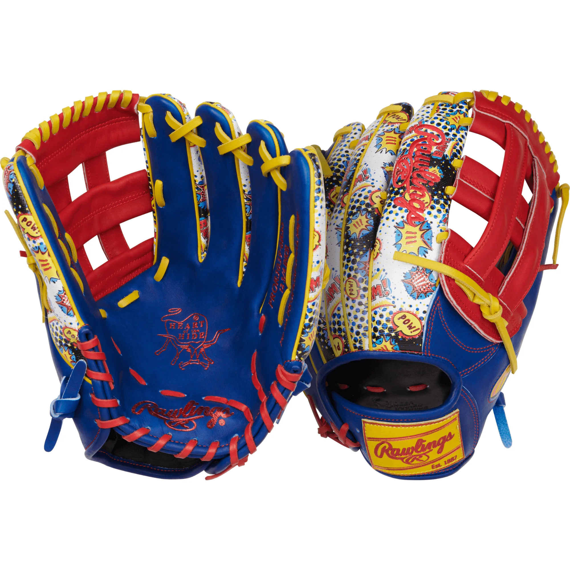 Rawlings Heart of the Hide ColorSync 9.0 Comic Outfield Glove 12.75" LHT - Image 6