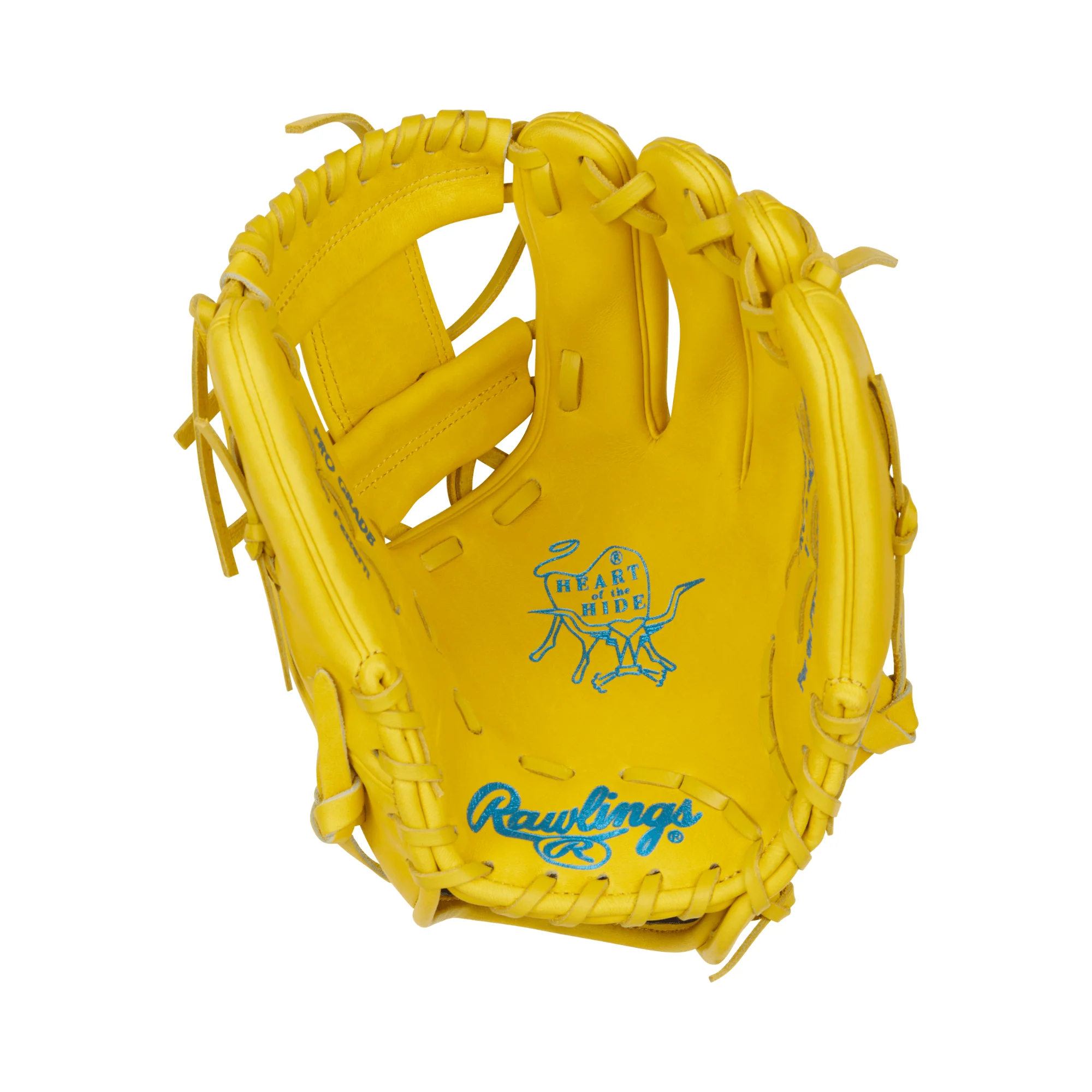 Rawlings Heart of the Hide ColorSync 9.0 Infield Glove 11.5" Yellow/Blue - Image 3